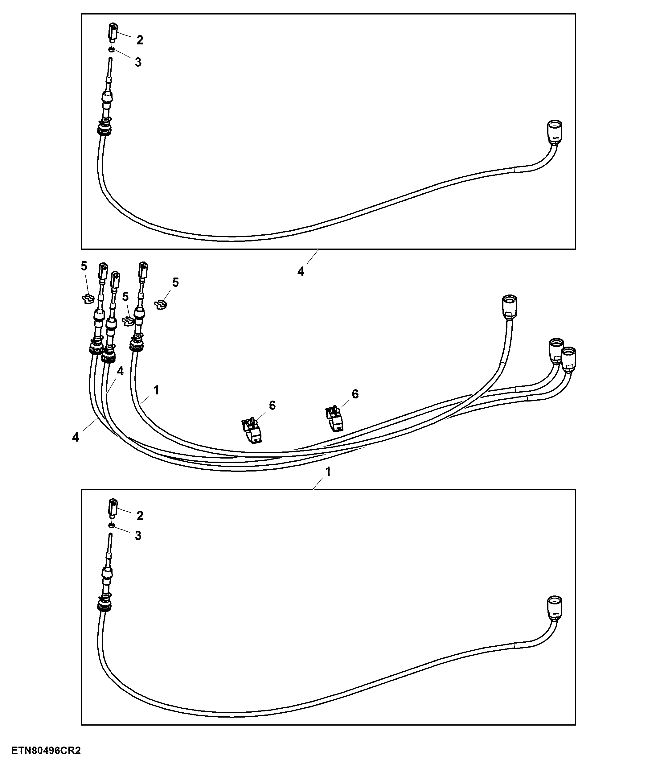 Cable, Lever, Selective Control Valve, 1st, 2nd, 3rd