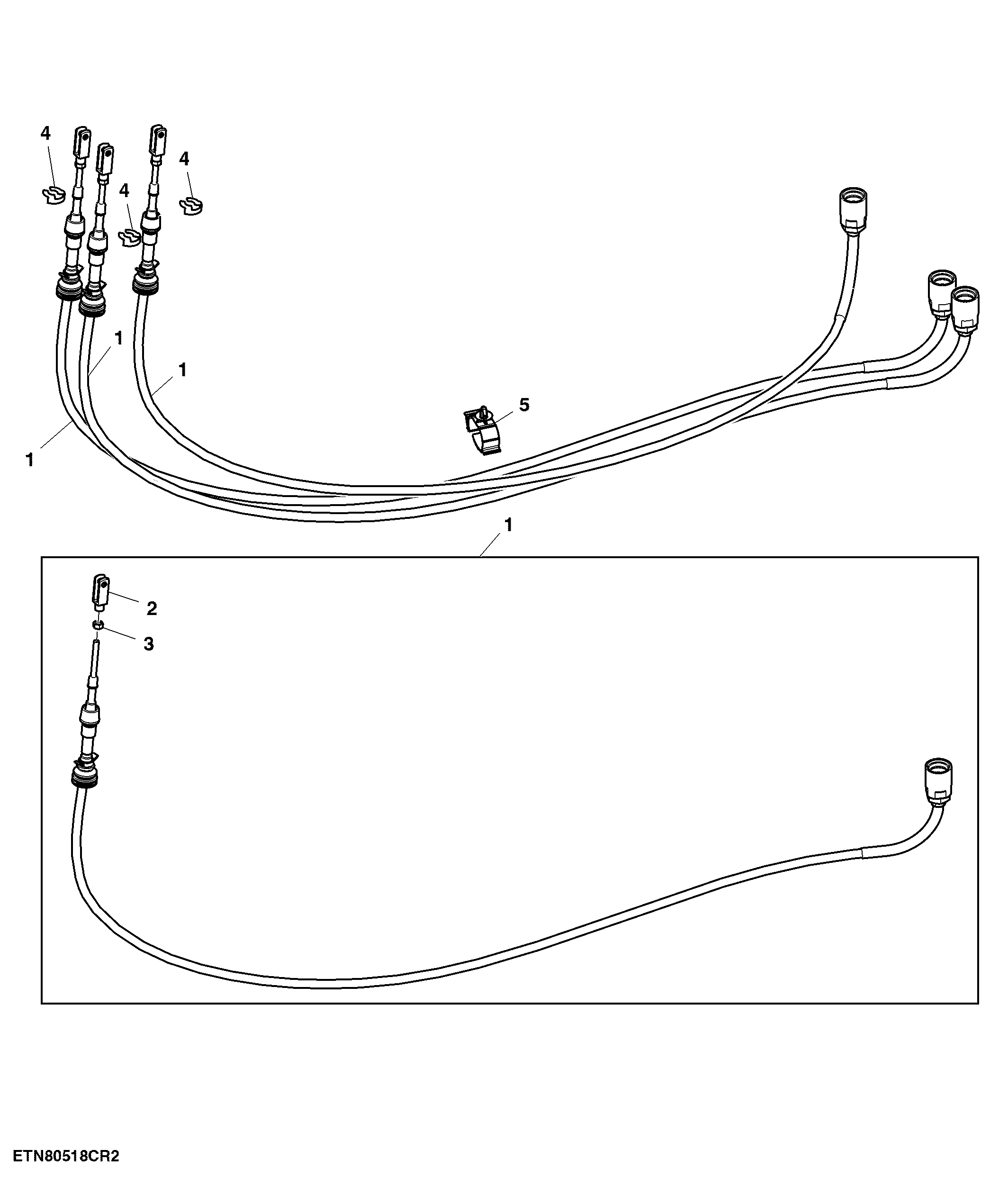 Cable, Lever, Selective Control Valve, 1st, 2nd, 3rd