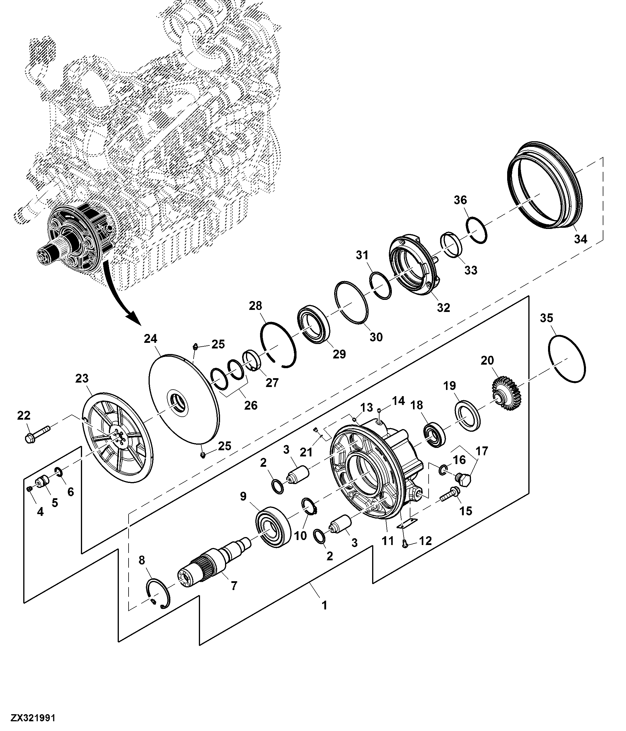 Engine Fan Drive Sheave Assembly and Shaft Kit