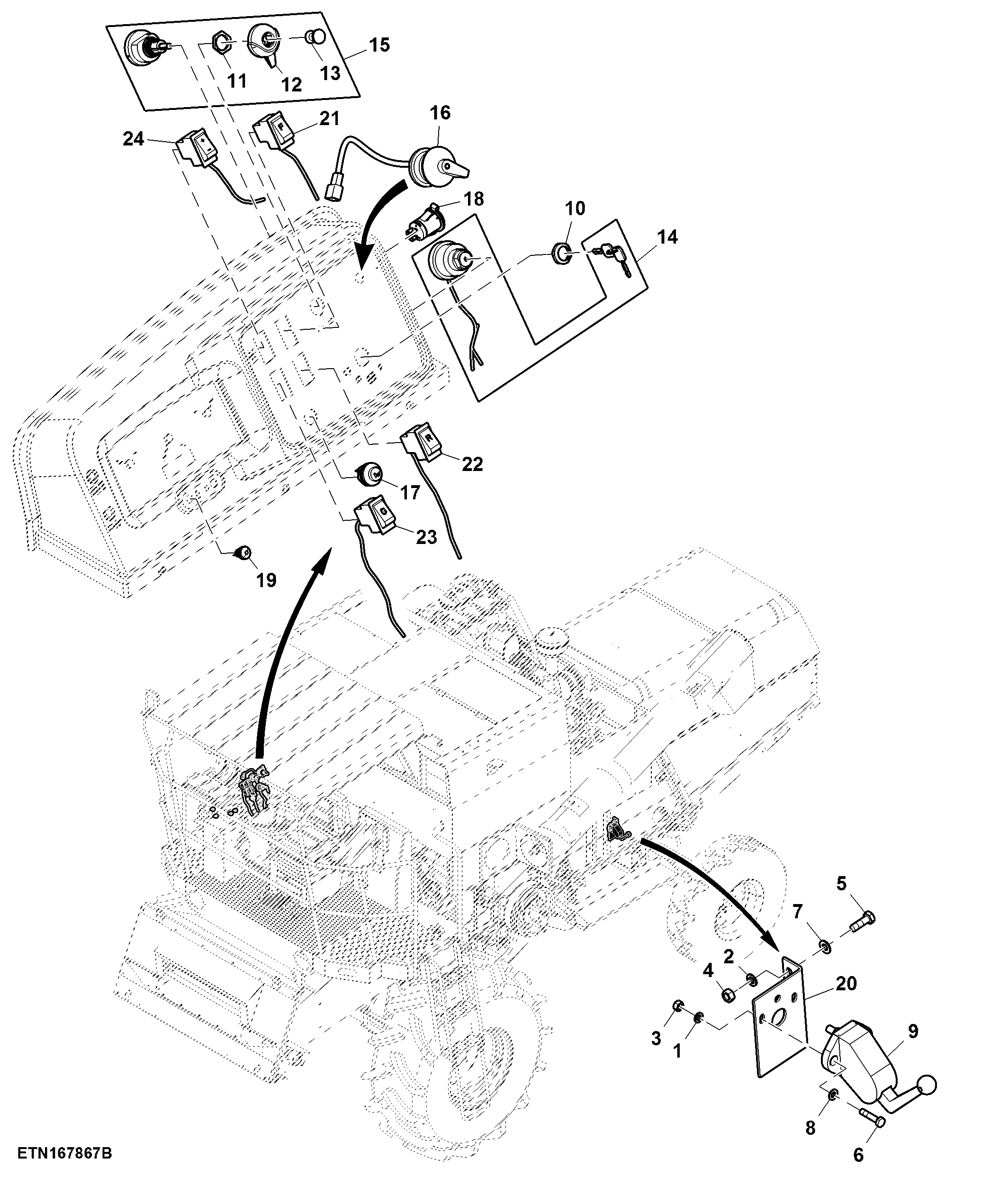 Control Panel Switches, W/ Telematics (025300 - )