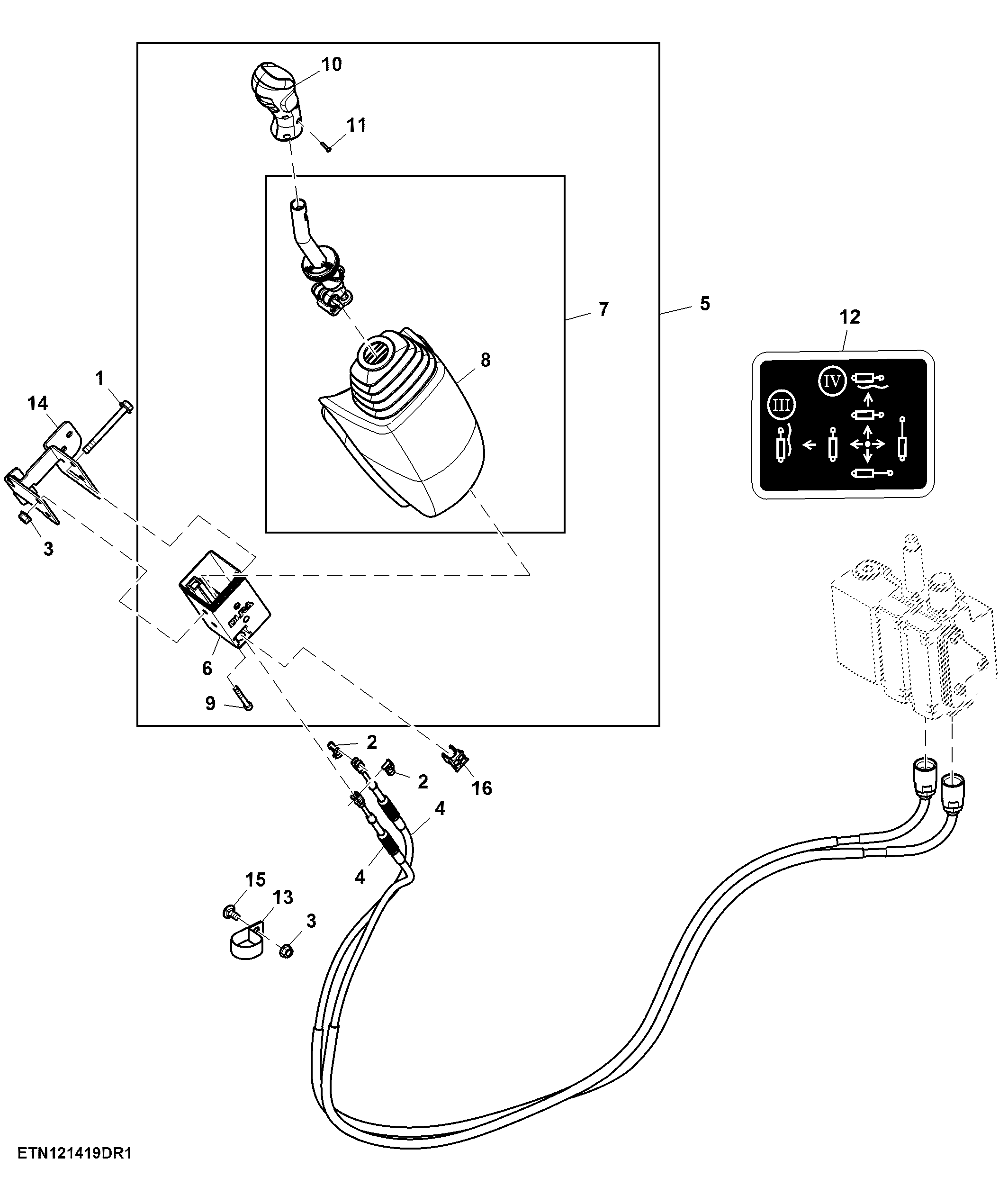 Multi Function Lever, Mechanical SCV, W/ 2-Functions, PowrQuad™, W/ Mechanical Reverser Control