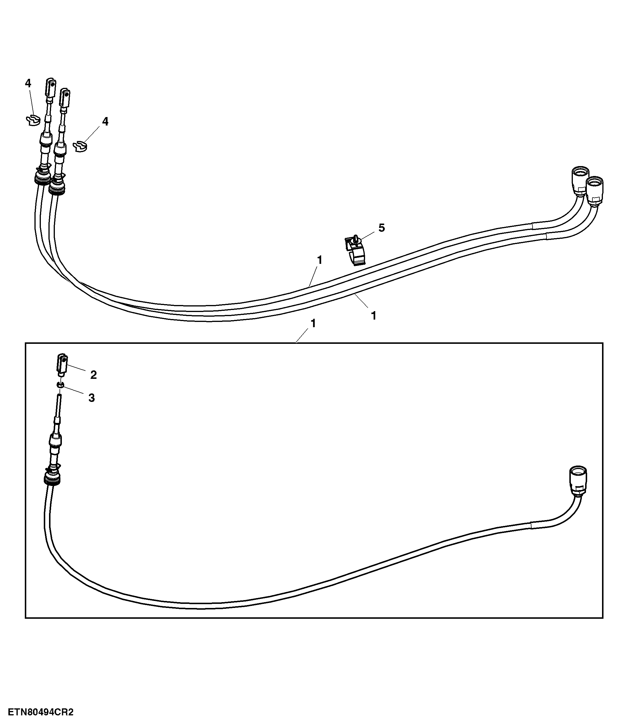 Cable, Lever, Selective Control Valve, 1st, 2nd