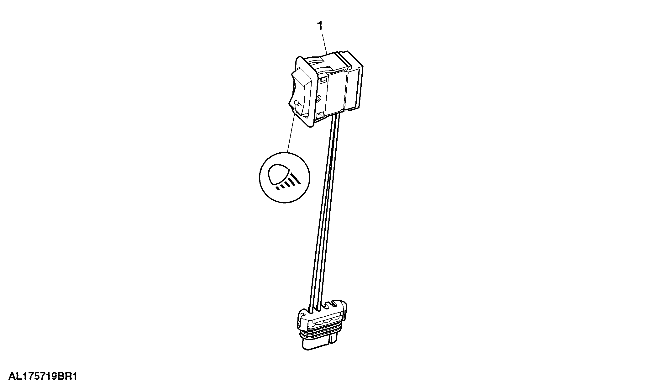 Switch, Work Lights, W/O Corner Lights, Front, Cab