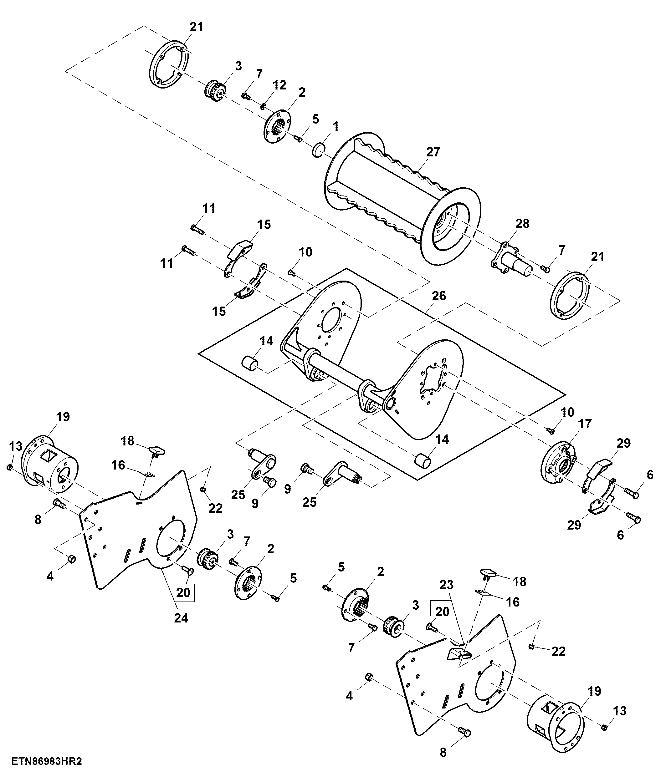Main Feed Roller, Butt Lifter Roller (T1 + B1)