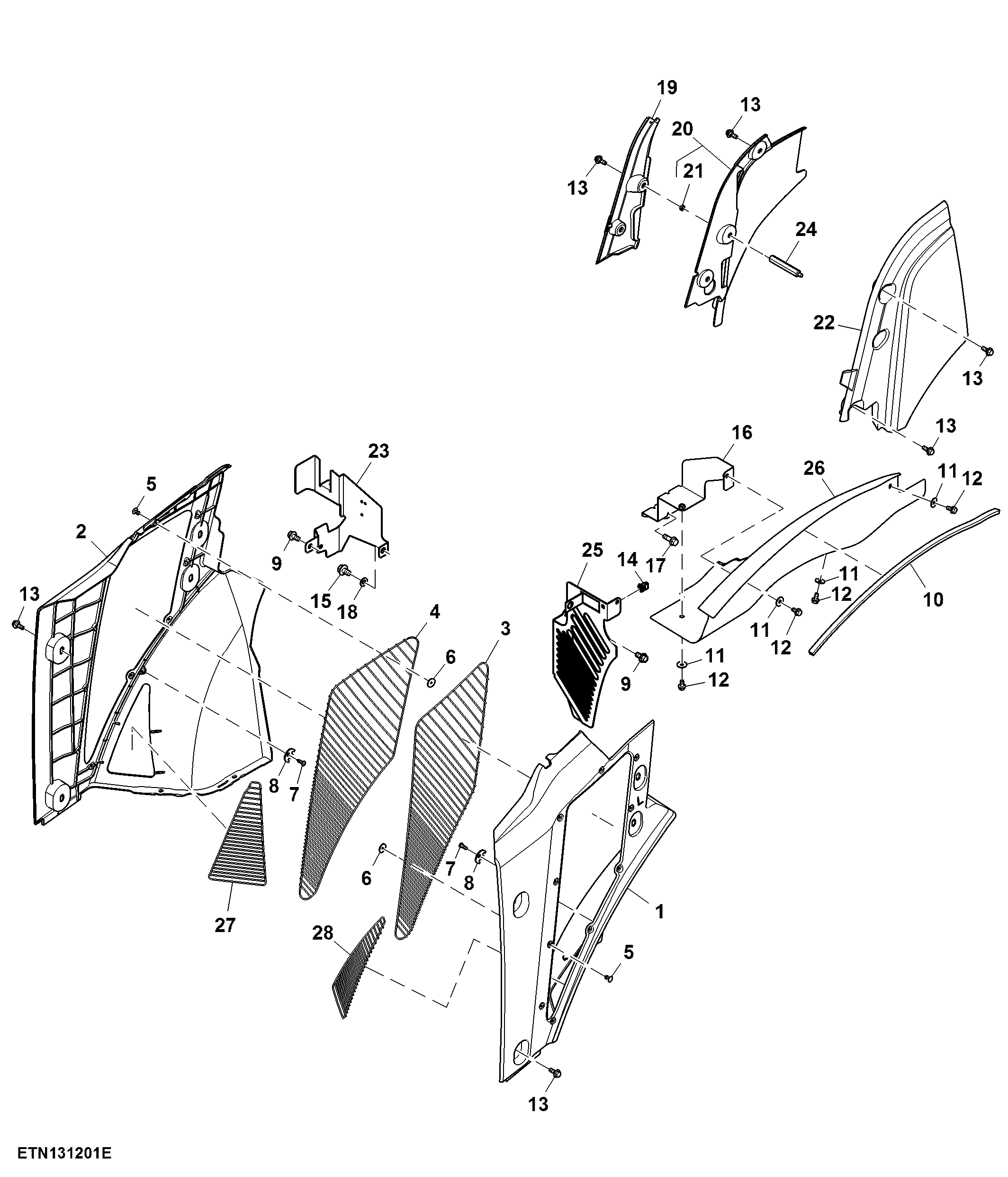 Fixed Hood Panels, 16 Speed PST and IVT™, T3 Engine