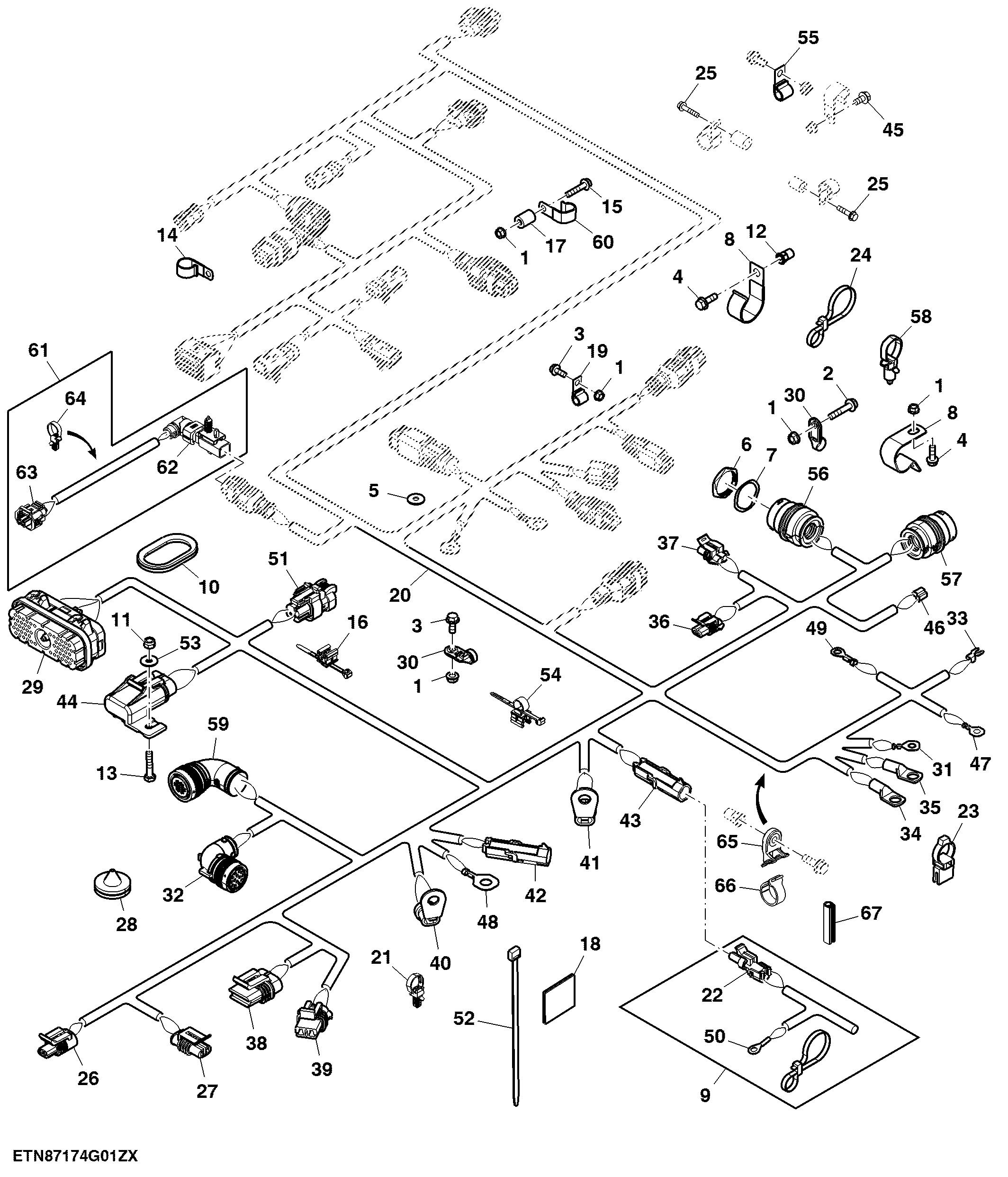 Engine Wiring Harness, Final Tier 4 (2 of 4)
