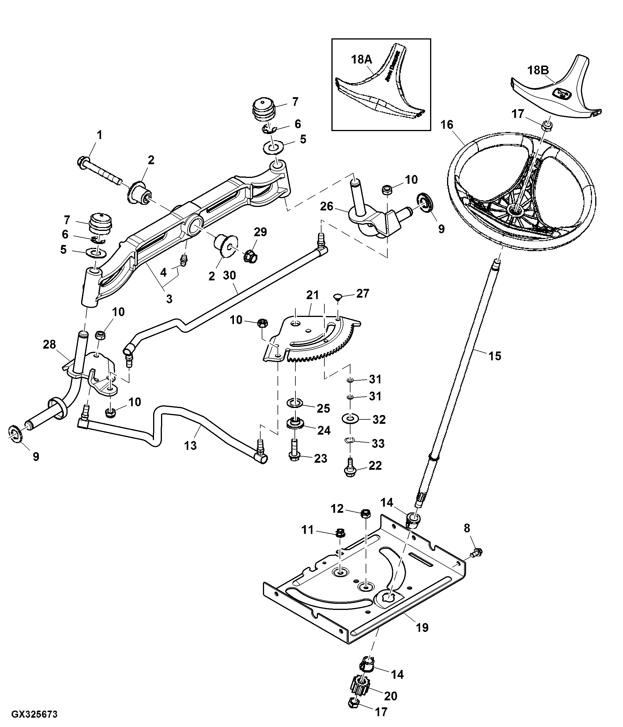 Steering Wheel, Gears, Linkage And Front Axle (700001 - )