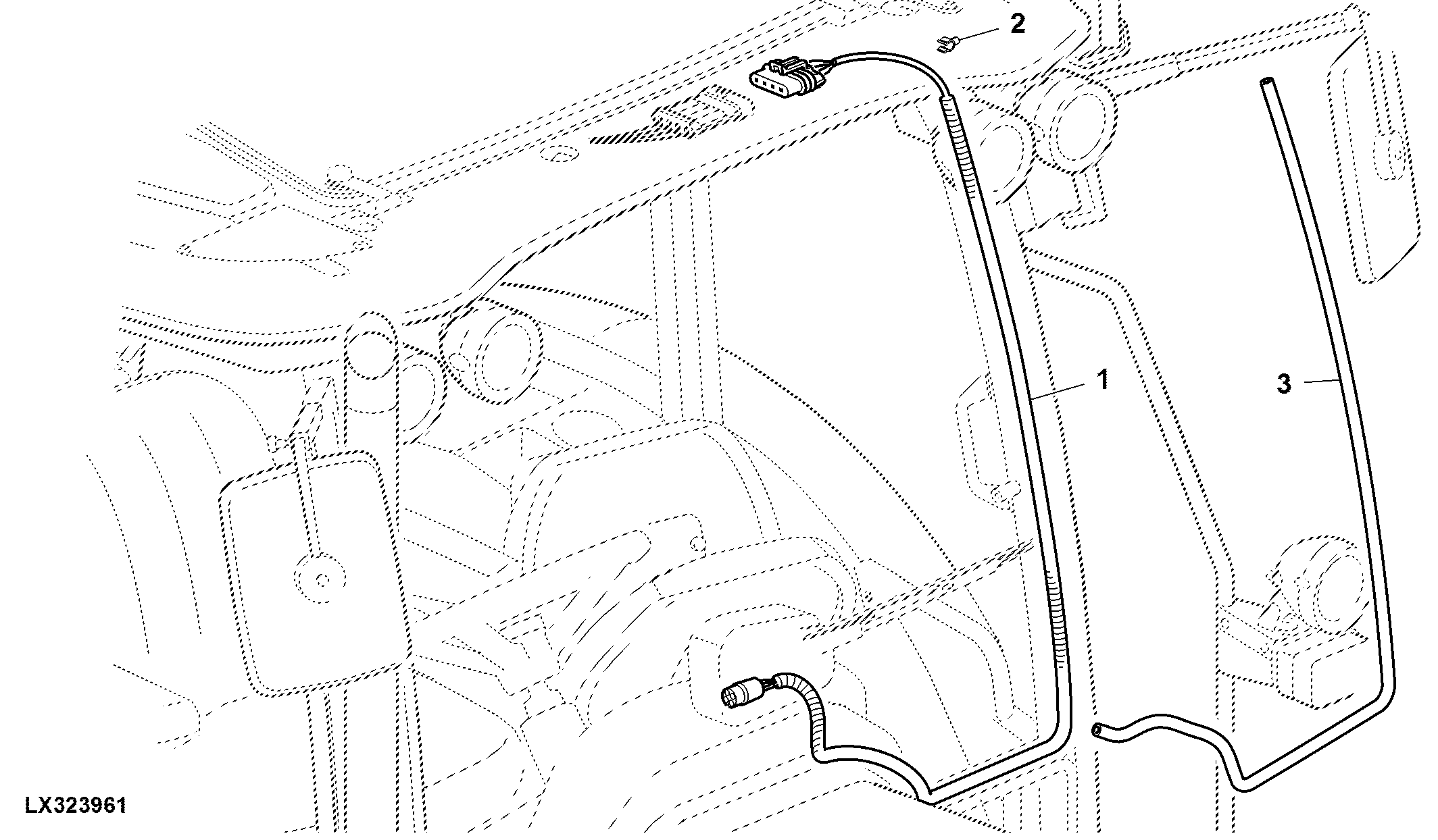 WIRING HARNESS, WINDSHIELD WIPER FRONT W/ TILTABLE WINDSHIELD