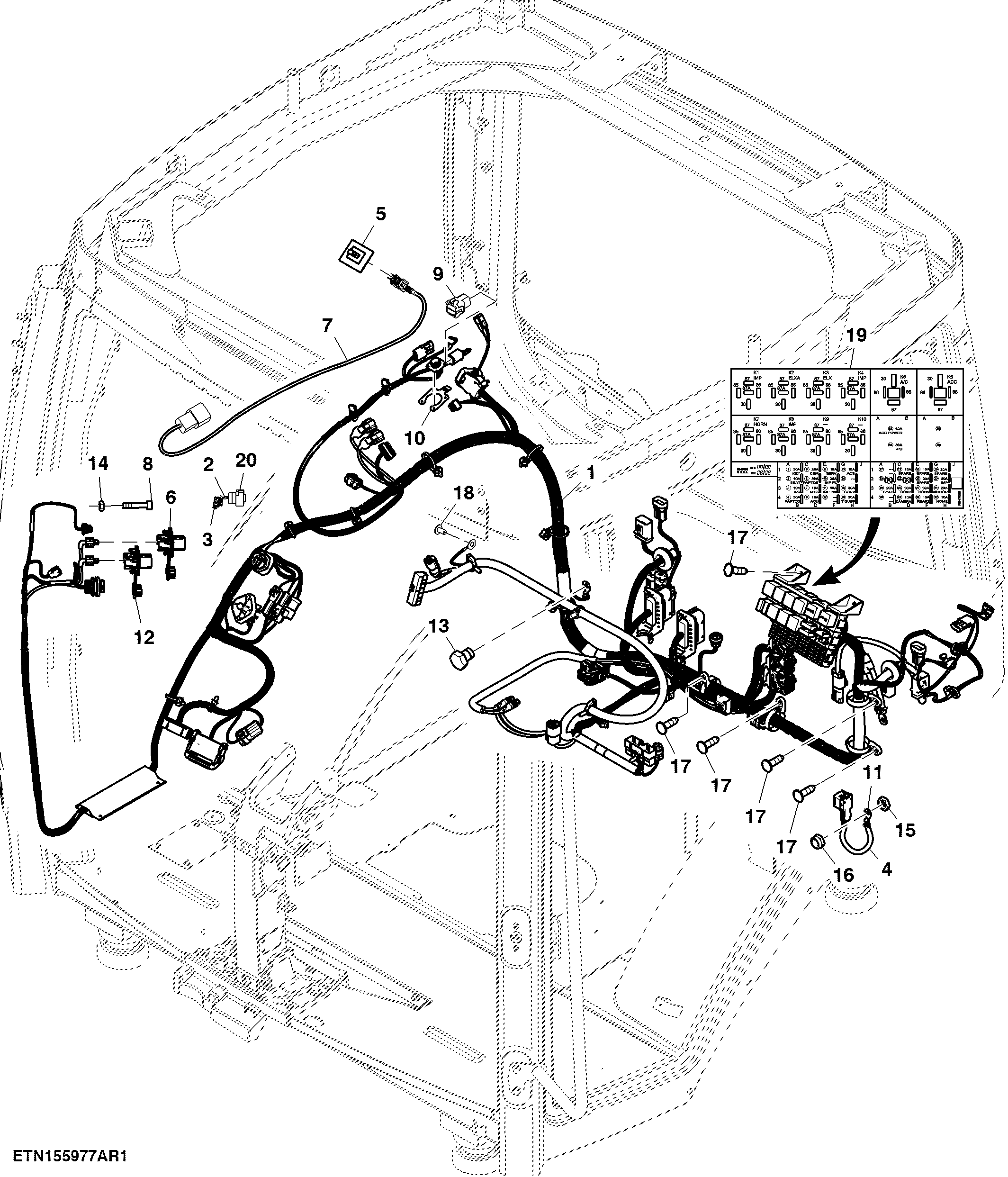 Cab Wiring Harness, Generation 4 CommandCenter™ 4600 Processor