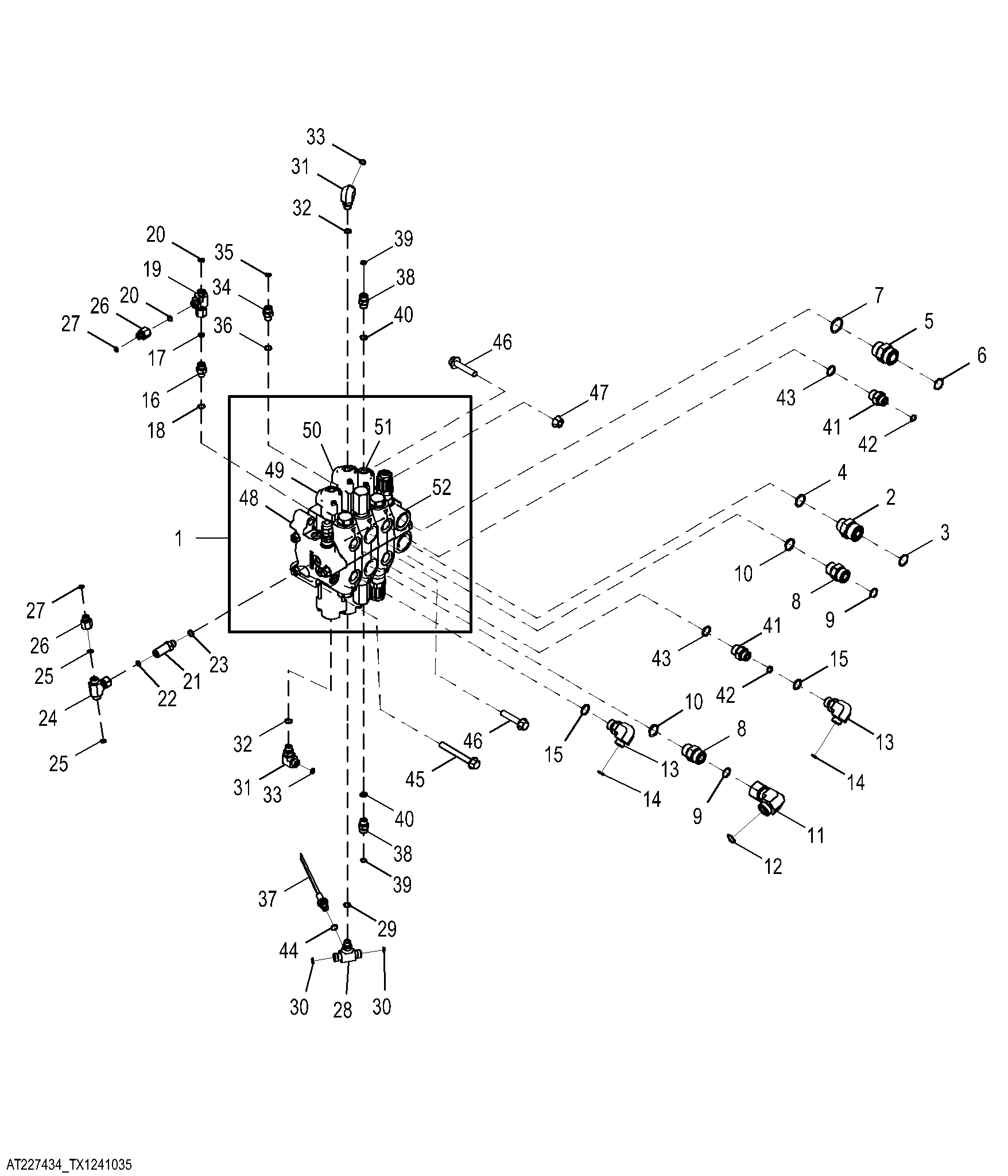 Hydraulic Control Valve, 3 Spool, Outside Dozer (OSD)