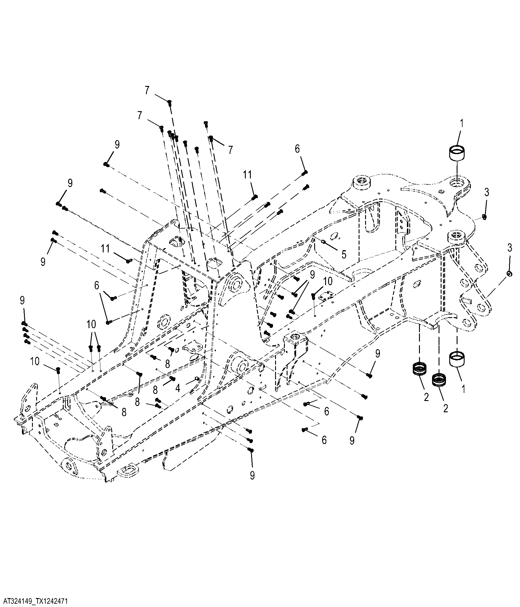 Main Frame with Mechanical Front Wheel Drive (MFWD)