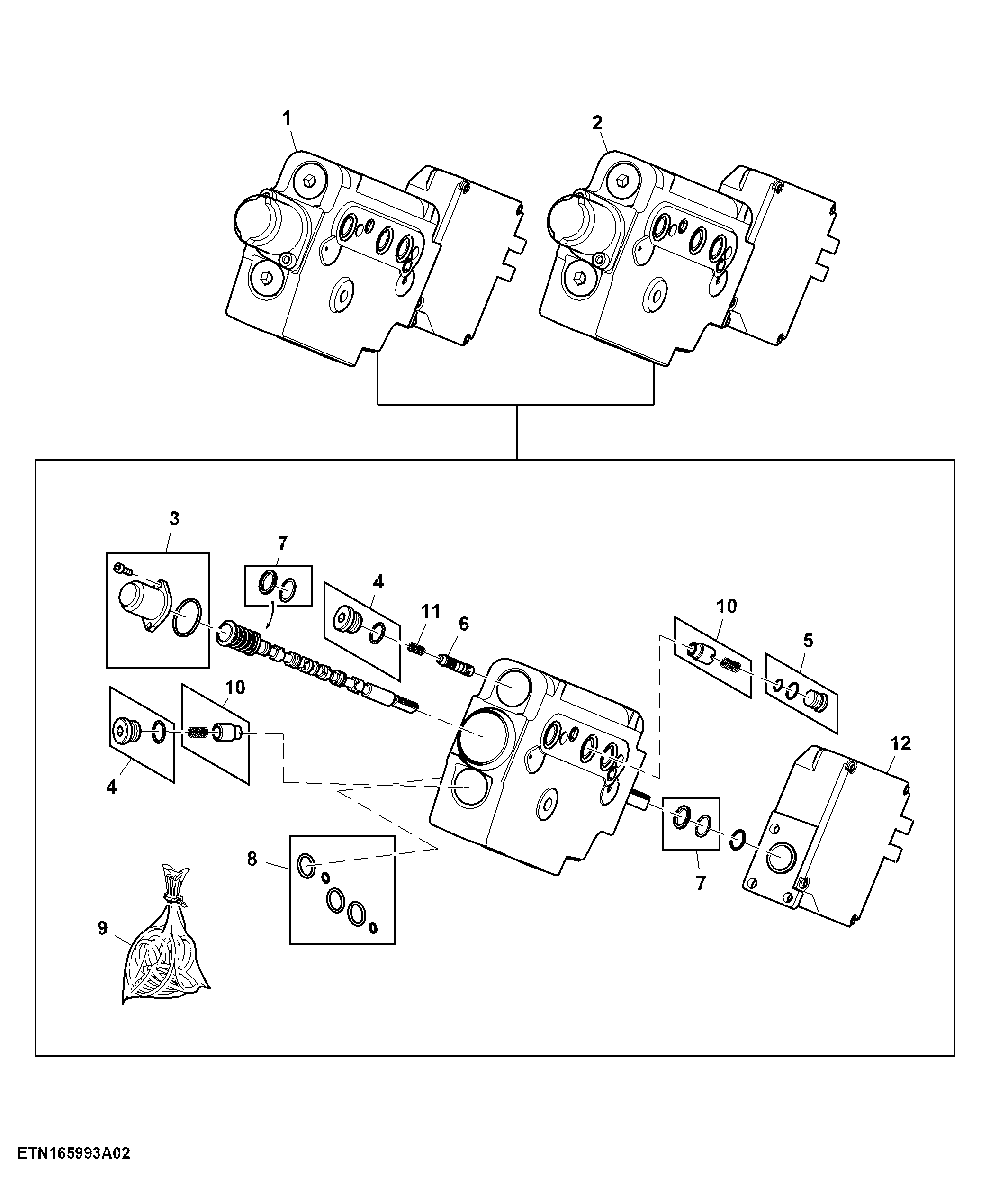 Electrical SCV, Front Loader, 2 Functions (673929 - 937675)