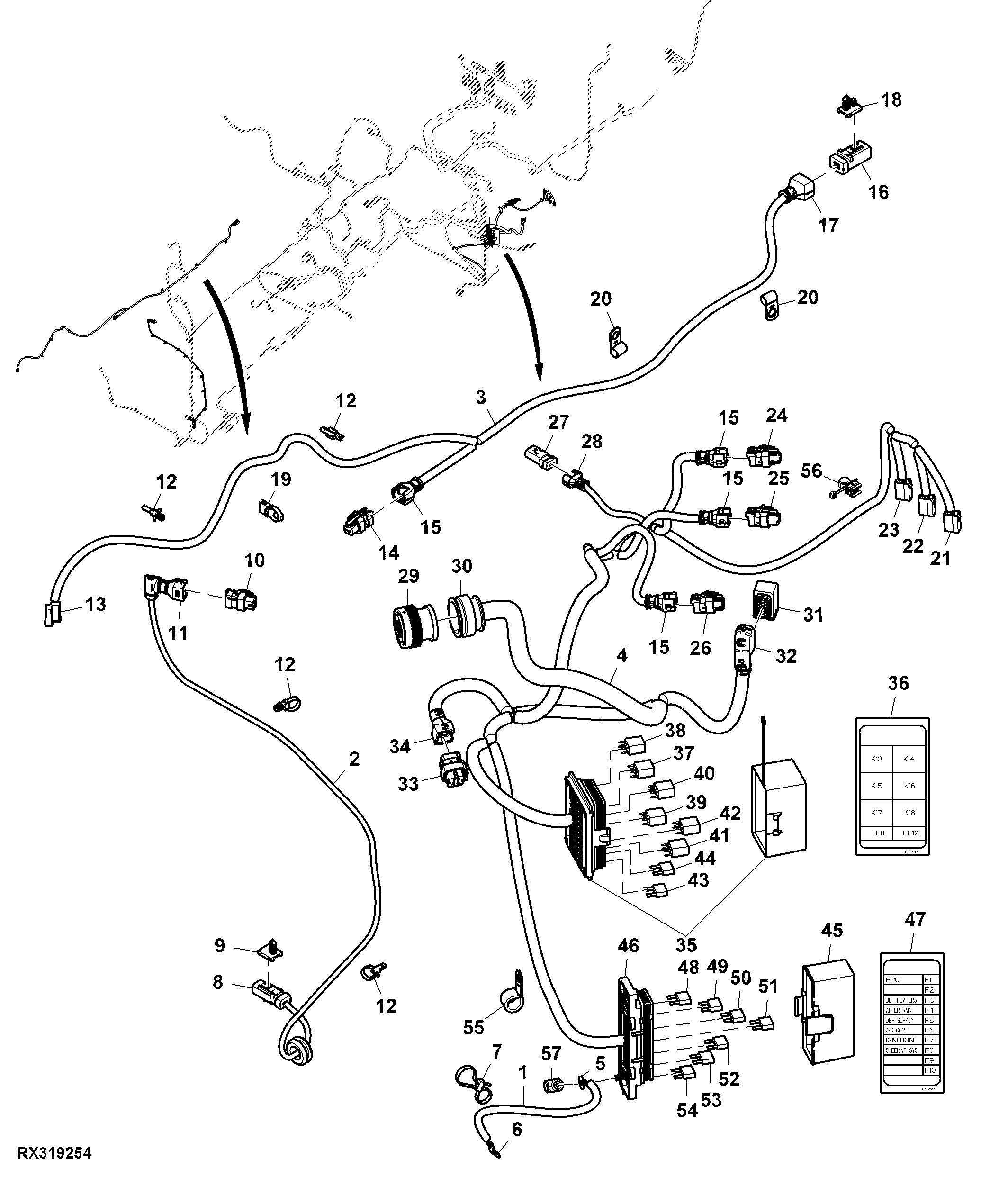 Load Center Wiring Harness, 15.0 L Engine ( - 801999)