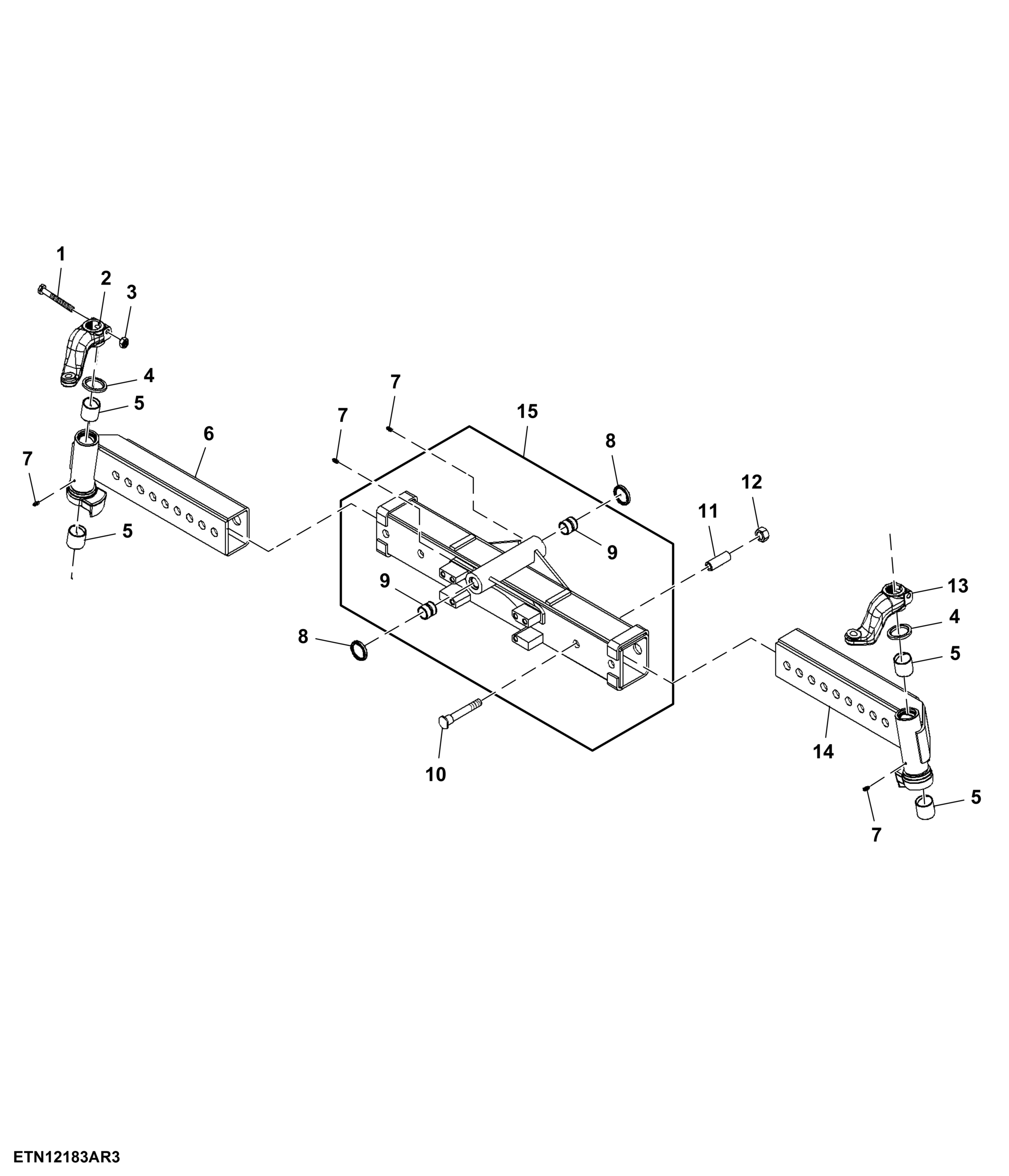 Front Axle Housing, Steering Arm and Axle Knee, W/ Adjustable Front Axle, 2WD