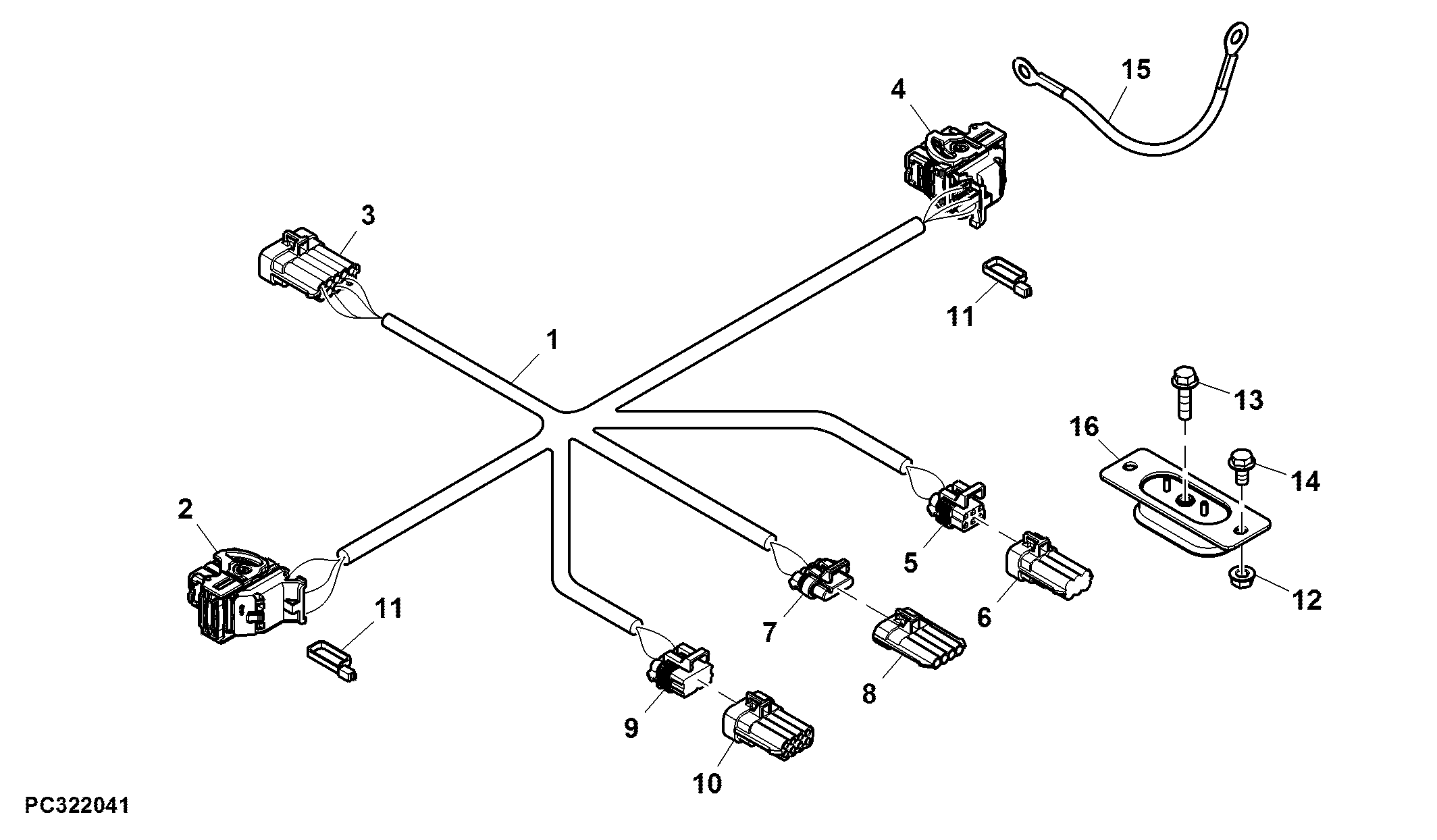 JDLink™ OEM Engine Harness Kit for 10 Pin JDLink™ Connector