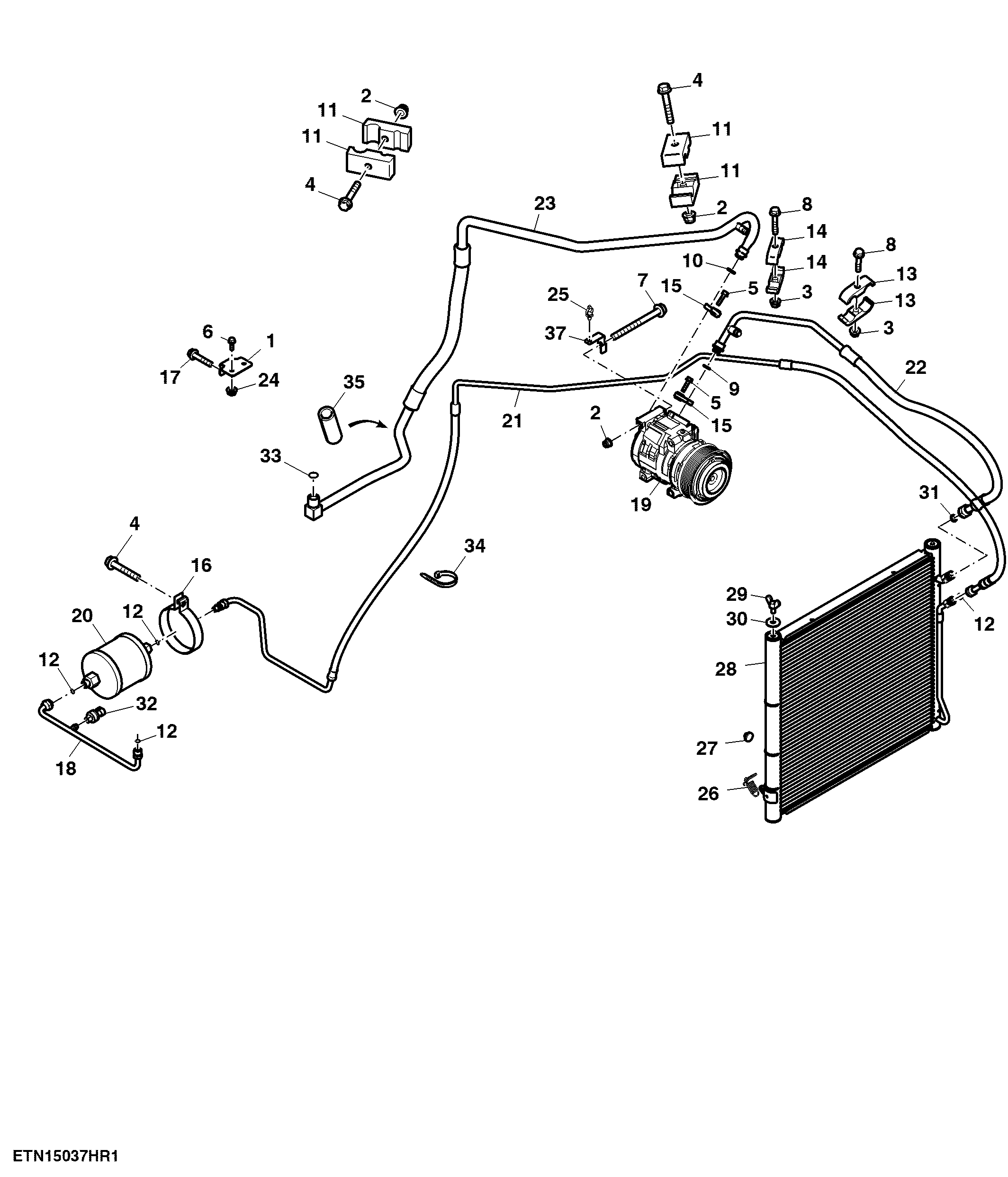 Air Conditioning Compressor And Lines (370001 - )