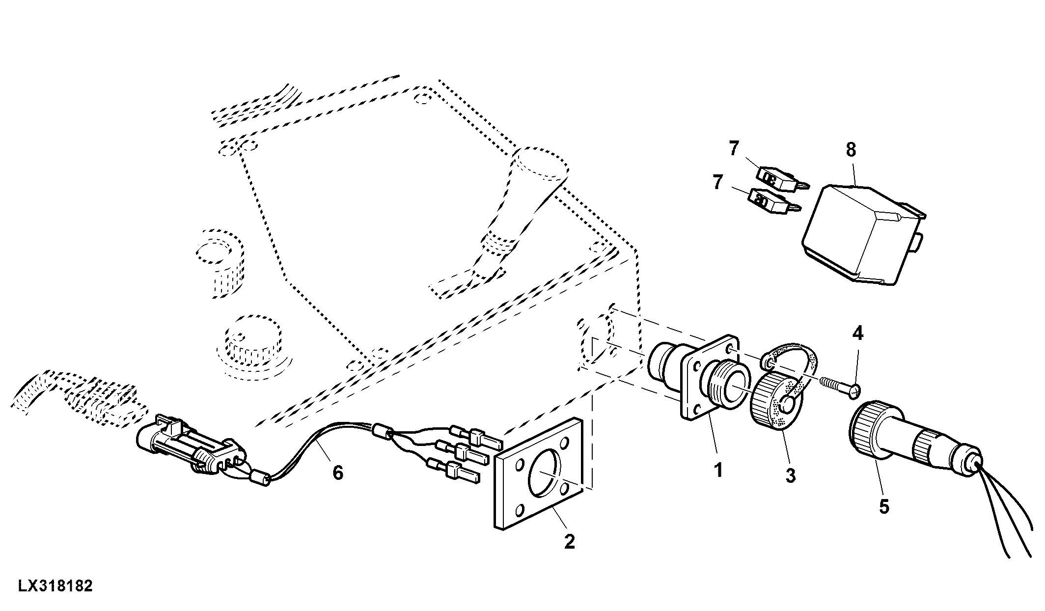 3-TERMINAL POWER OUTLET SOCKET (OPEN OPERATOR'S STATION)