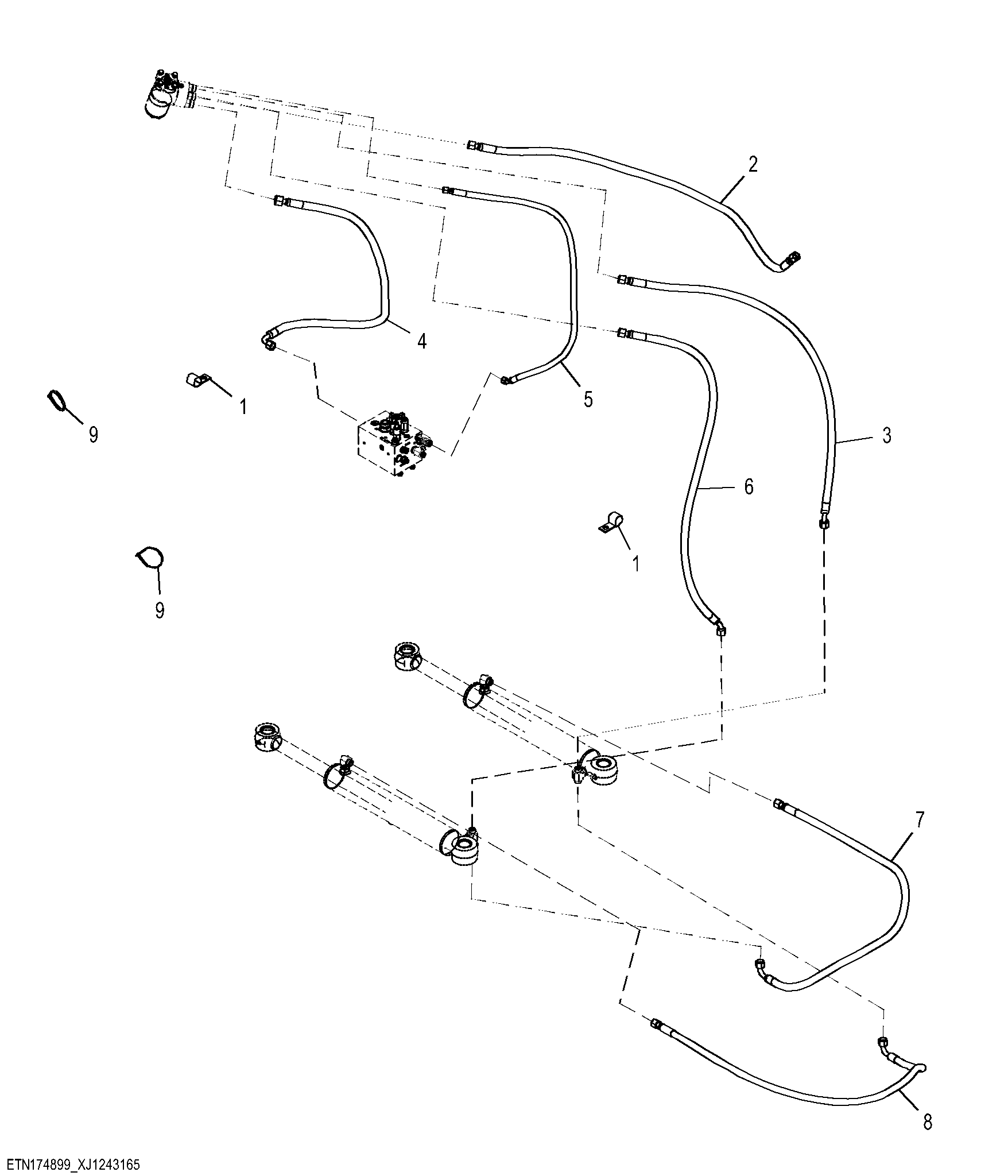 Steering Cylinder Hydraulic Hoses (100080 - )