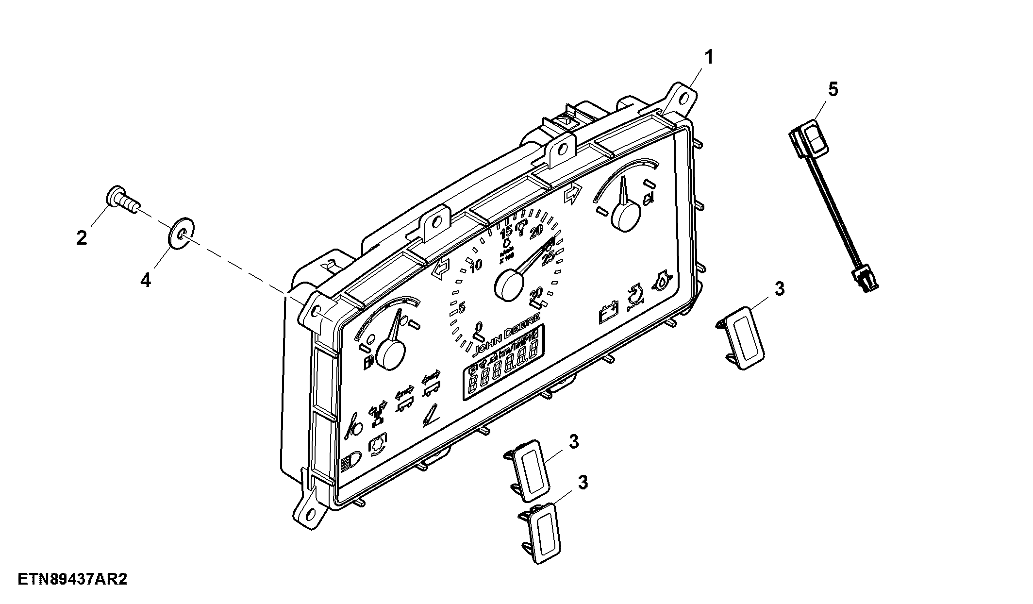 Instrument Cluster, W/ Secondary Brake, OOS