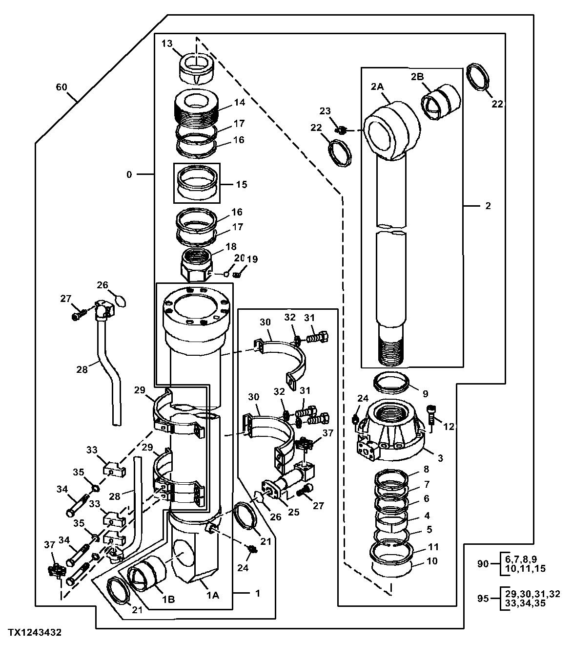 Bucket Cylinder Components, Standard and Semi Long Arm