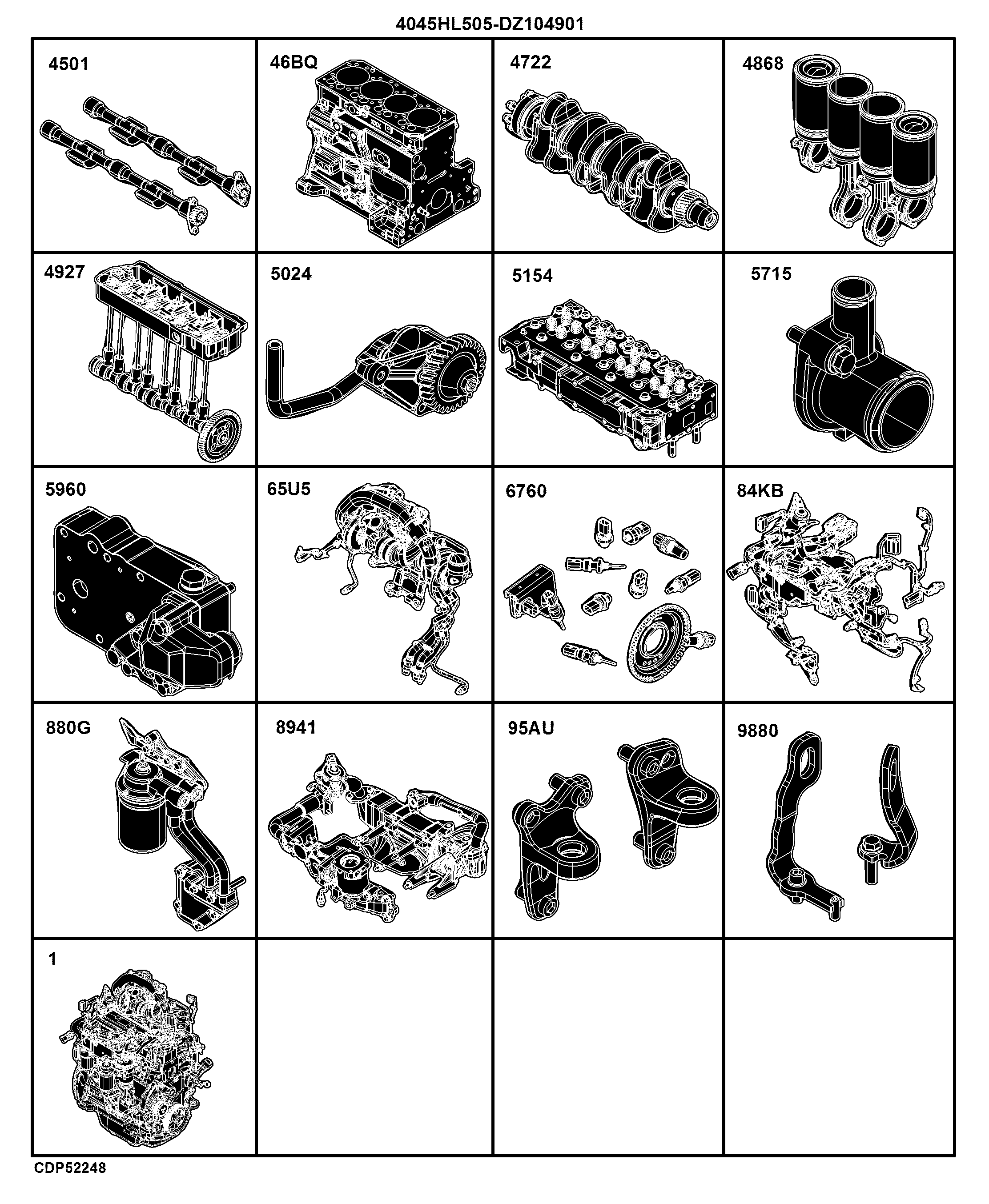 E2 Engine 4045HL505-DZ104901-ETN177215-ETN178031