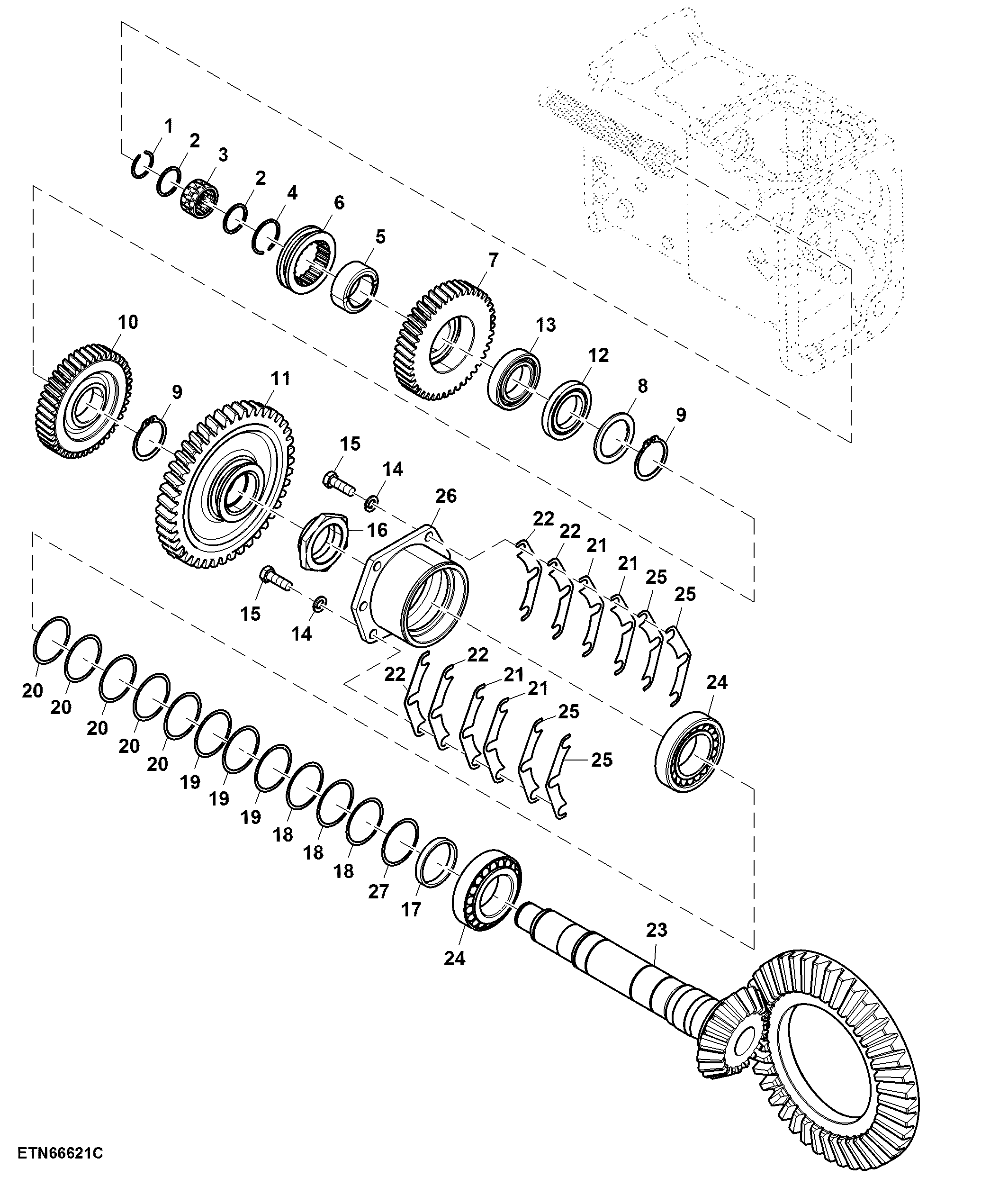 Bevel Gear Drive, High Speed and High Speed, W/O MFWD