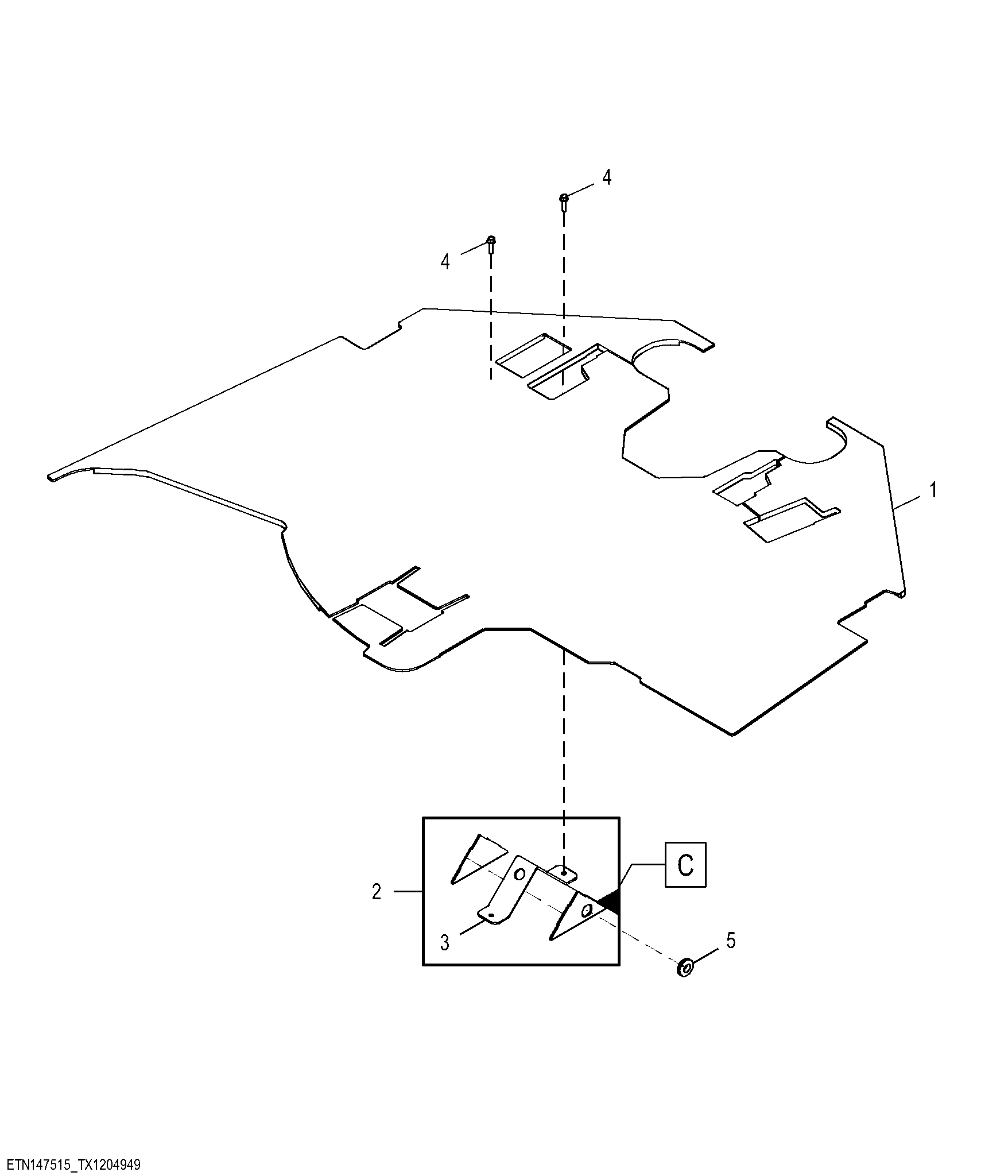 Cab Floor Mat With Differential Lock ( - 002448)