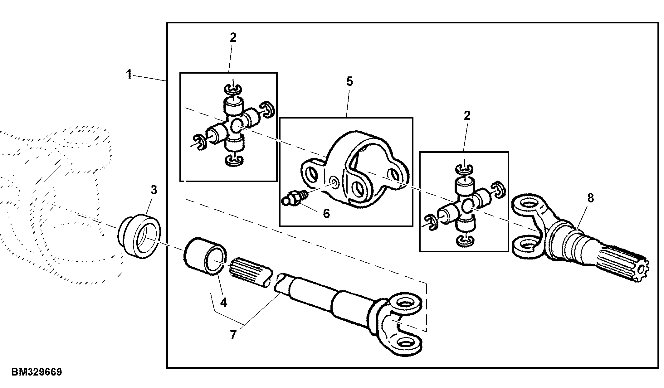 Universal Driveshaft, Knuckle Housing, MFWD
