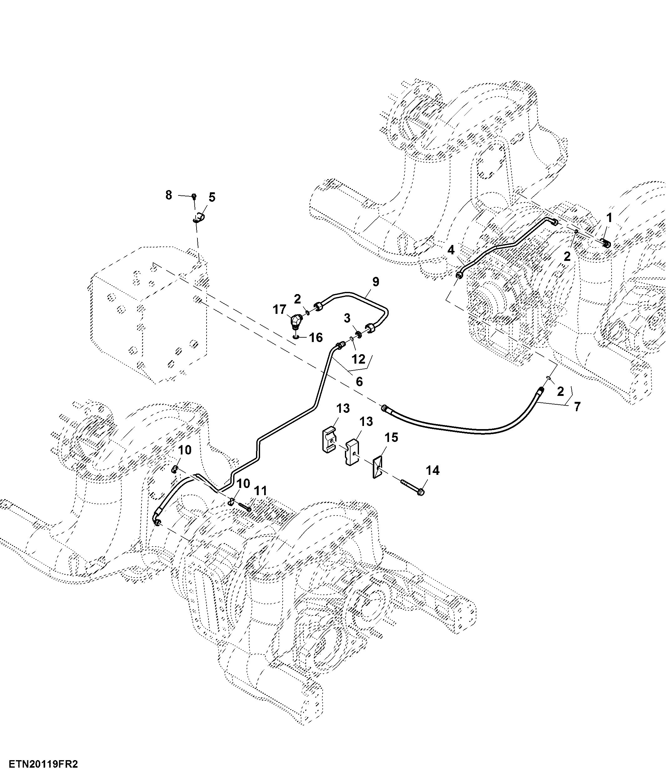 Axle Lubrication Line, Double Reduction, PST