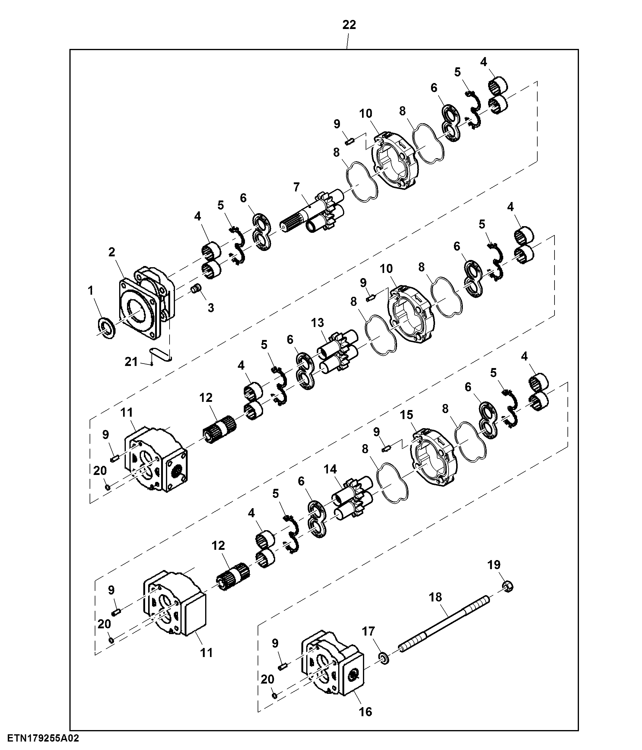 Elevator Drive, Feed Roller, Inner Crop Divider Pump Components (171213 - )