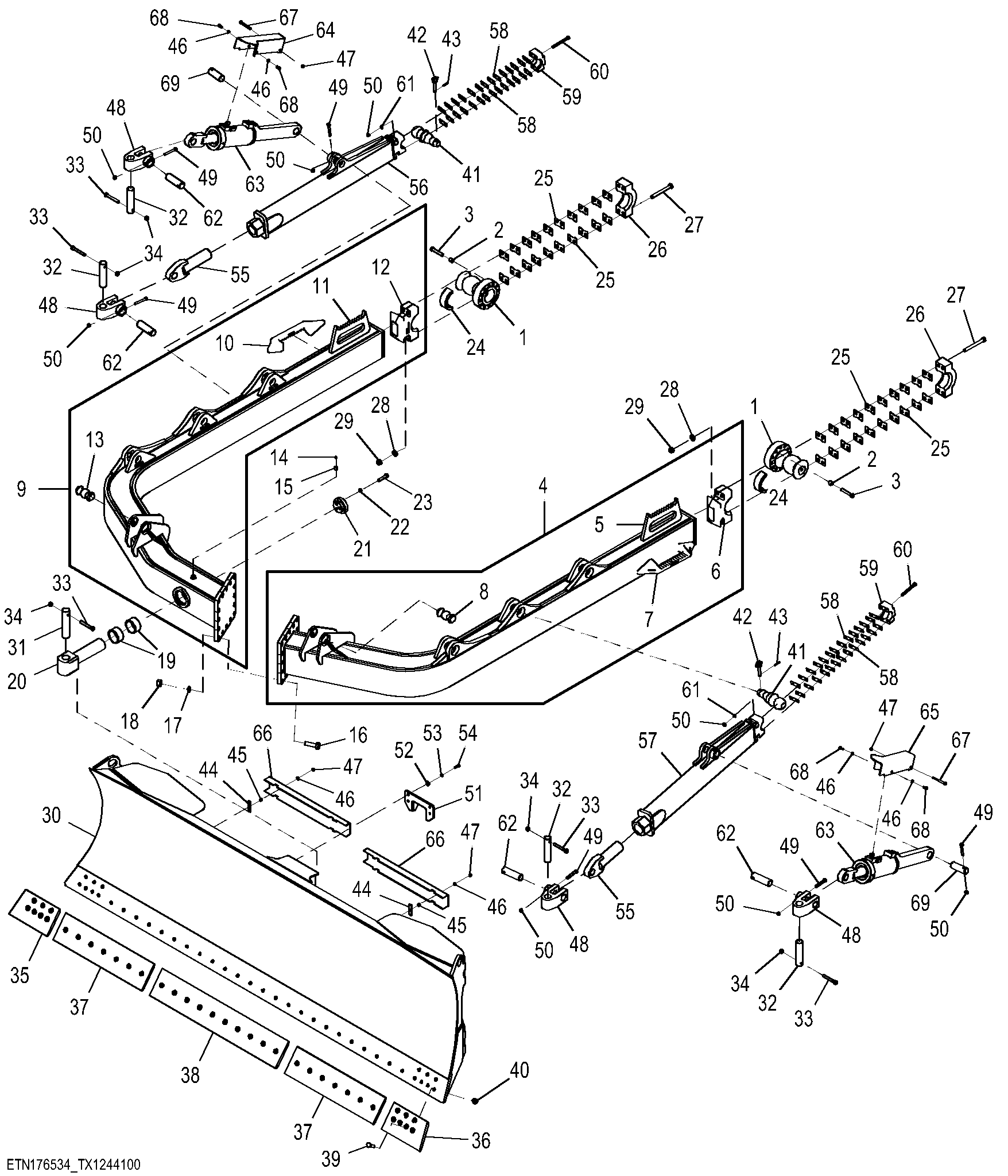 Mechanical Angle Dozer Blade, Outside Dozer (OSD) ( - 351230)