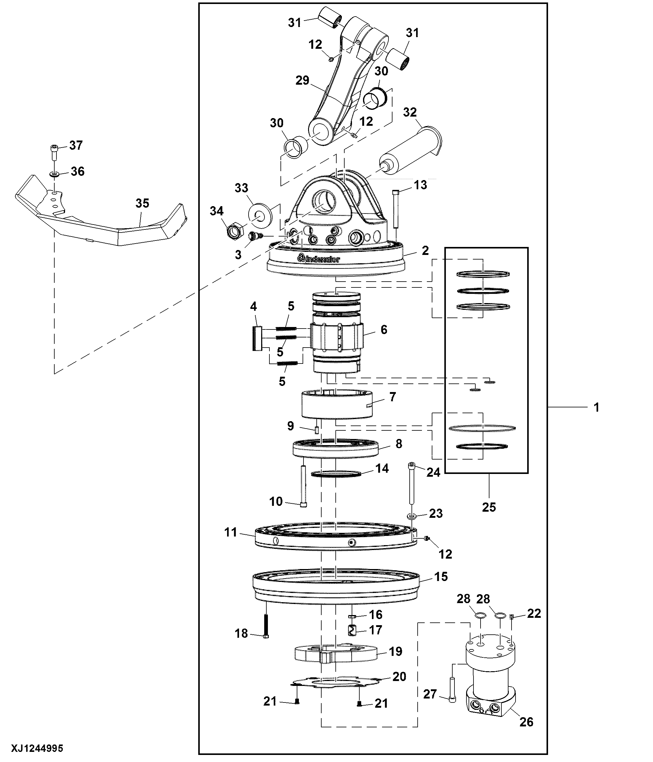 John Deere Grapple Rotator Hydraulic Motor Components