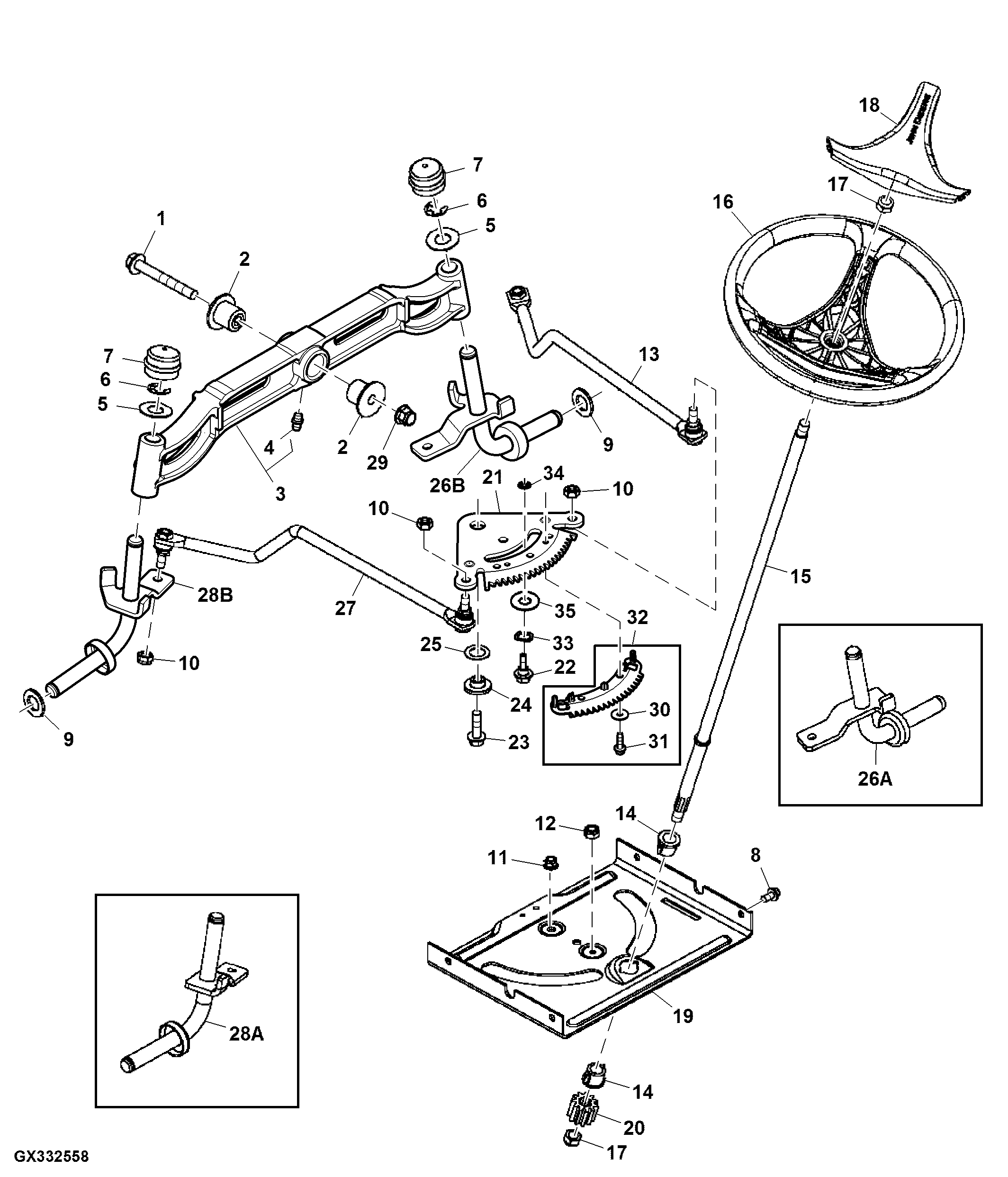 Steering Wheel, Gears, Linkage And Front Axle ( - 700000)