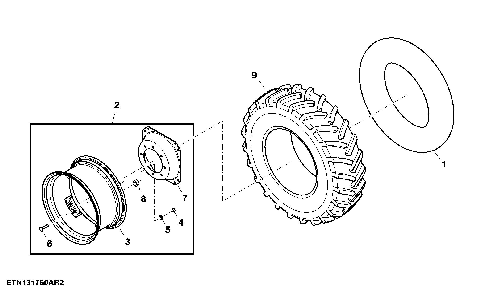 Front Wheels, Rim W10 X 24, Tire 11.2-24, Paddy