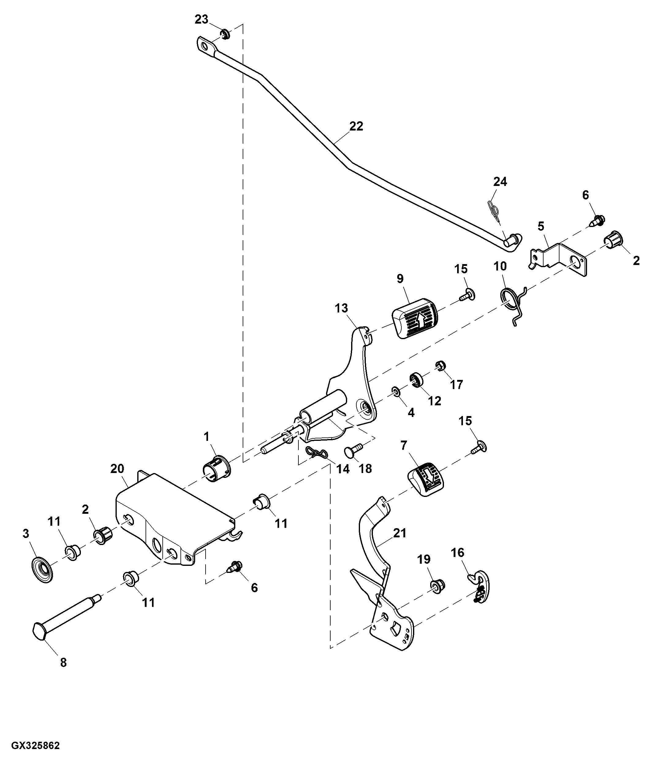 Forward and Reverse Pedal Linkage (805001 - )