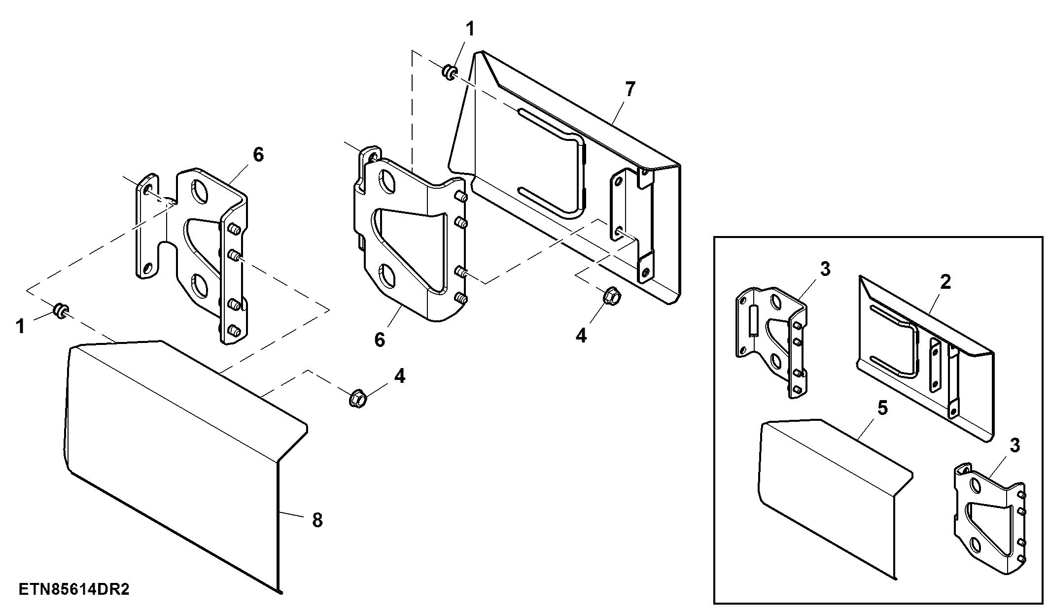Panel, Fender Stop, for Front Loader Application