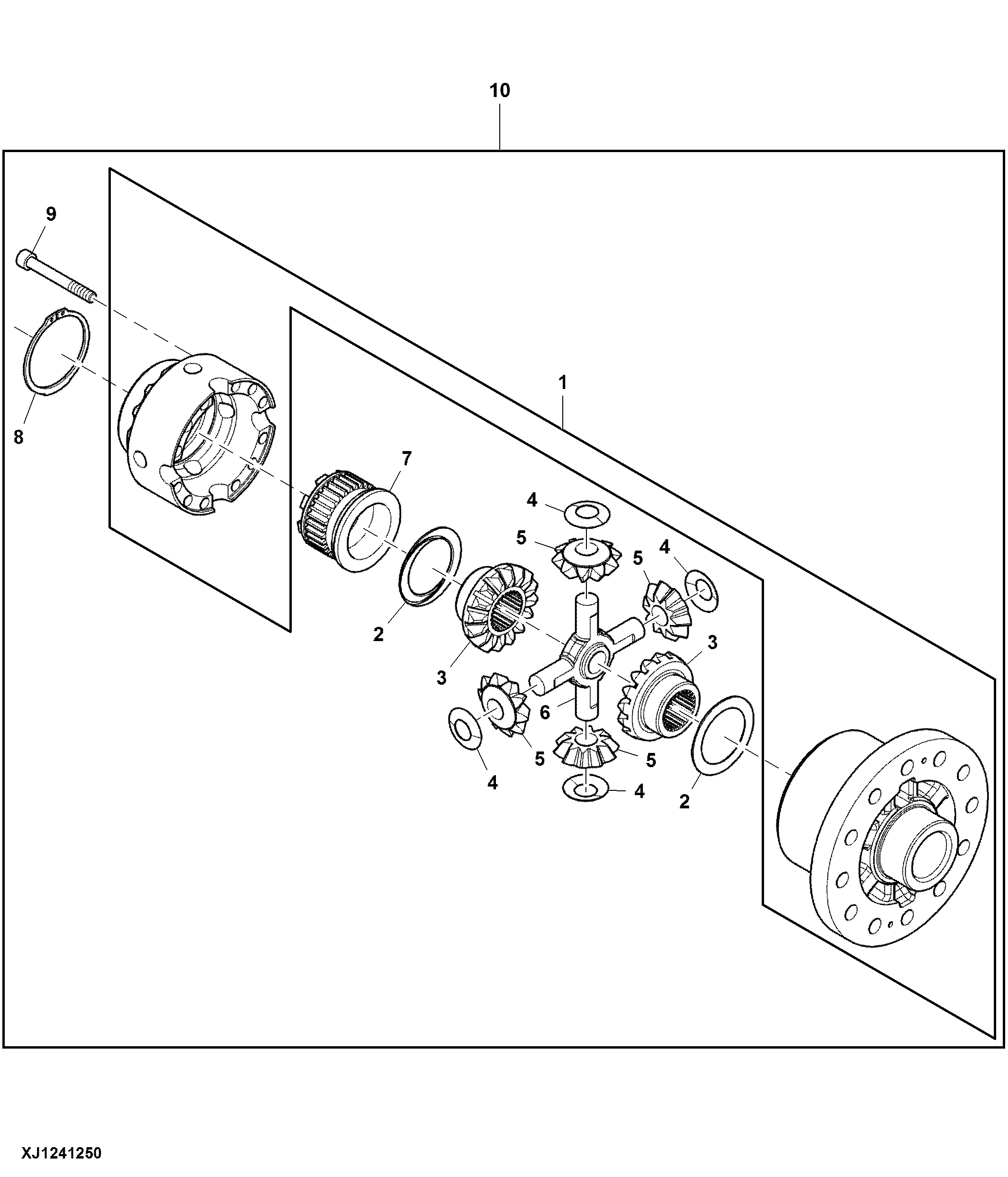 Differential Cage Assembly, Rear Axle, LOK 130