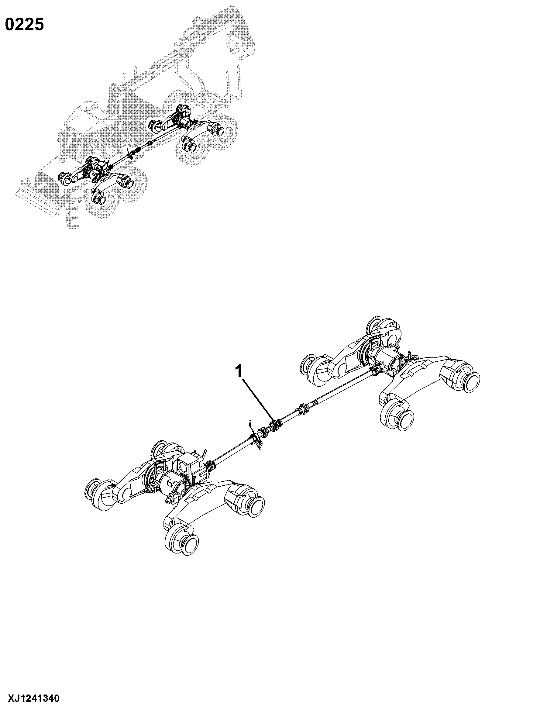 0225 Input Drive Shafts and U-Joints 810D T3