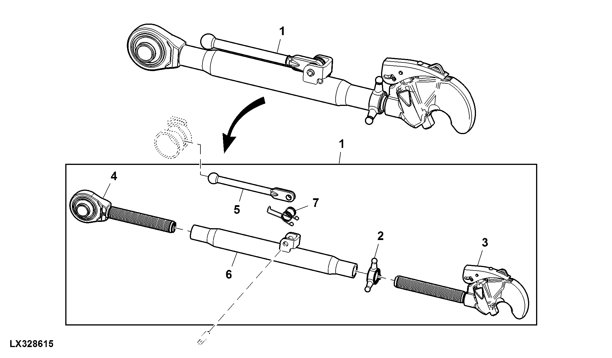 Center Link, Hook Type, W/ 20” Rear Tires Size