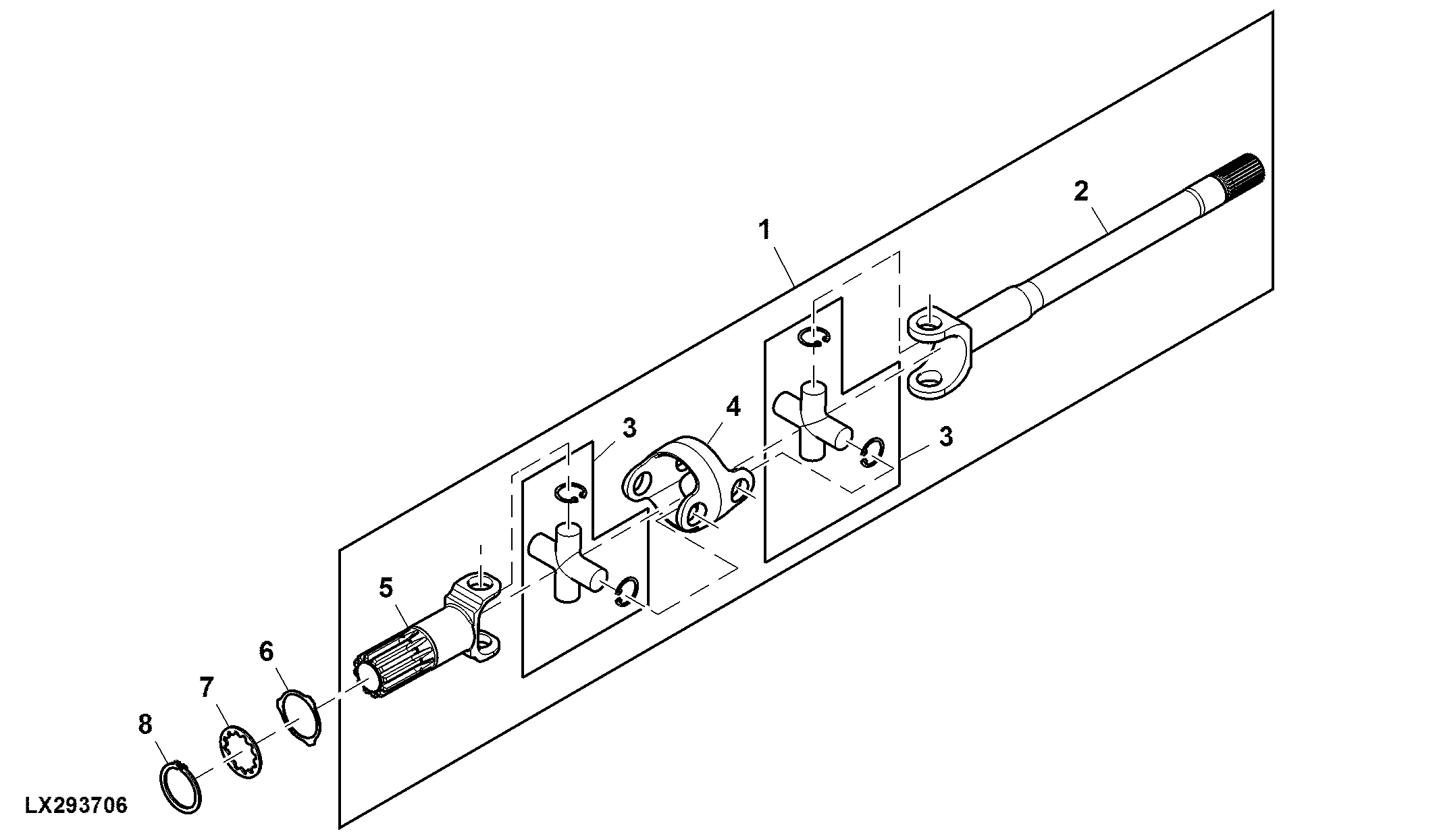 Double Jointed Shaft, 4WD Axle, Narrow Version, Cab