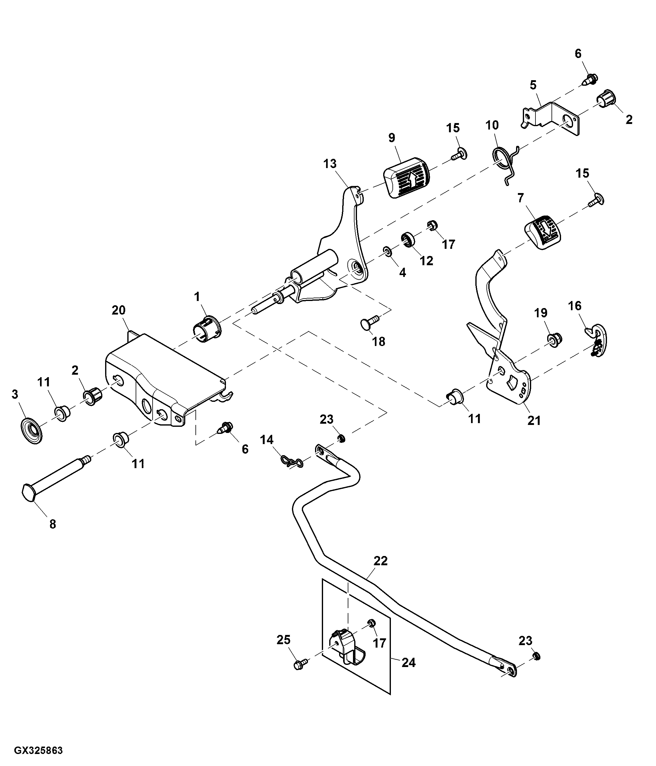 Forward and Reverse Pedal Linkage (805001 - )