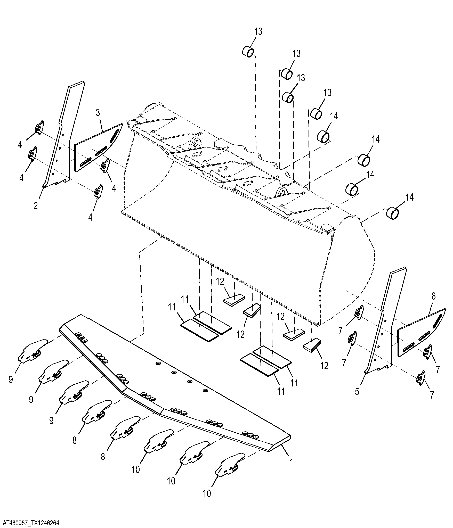 Spade Nose Bucket With Teeth 7.65 m³ (10 yd³)