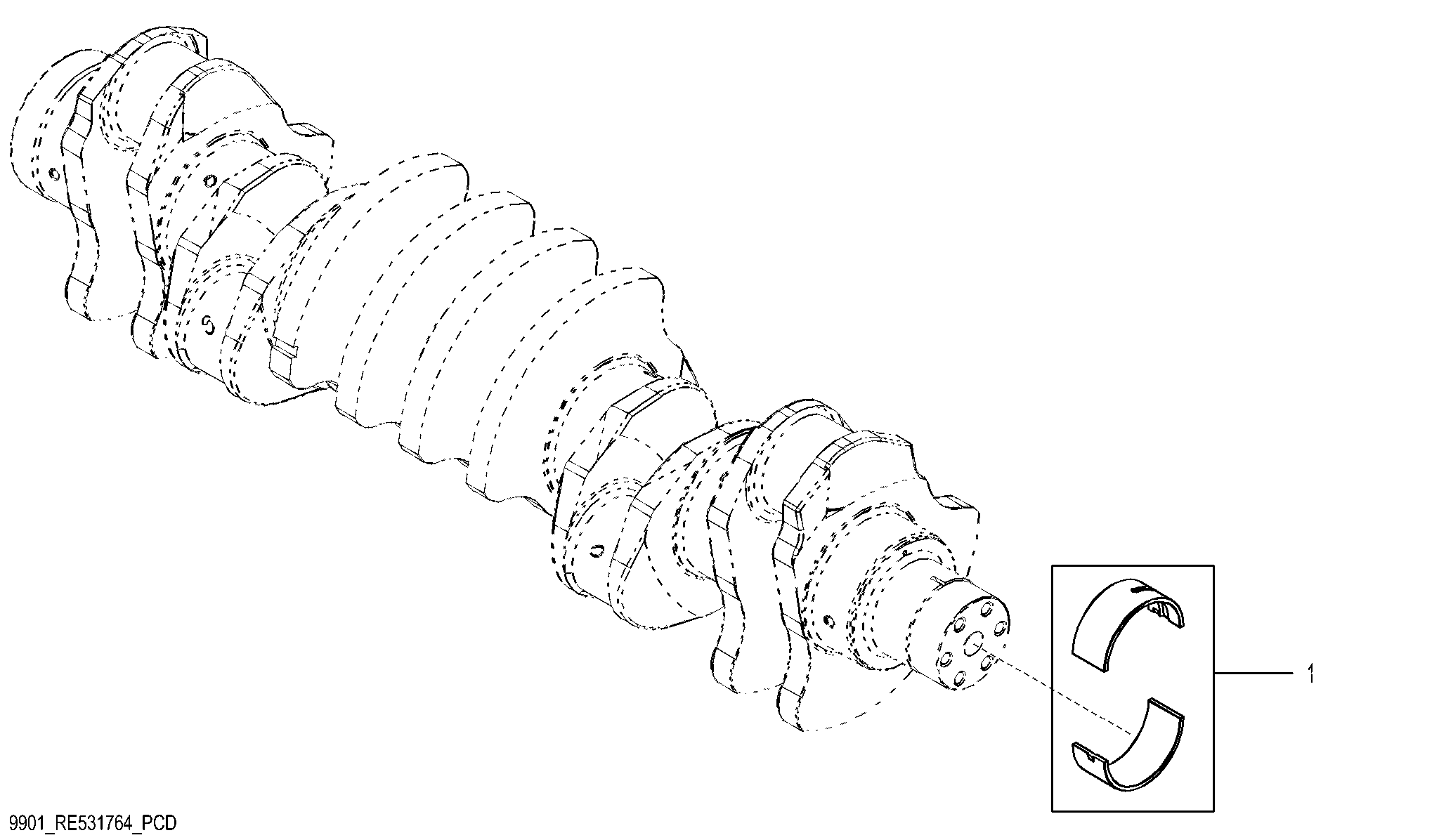 9901 Crankshaft Main Bearing Kit, Undersized