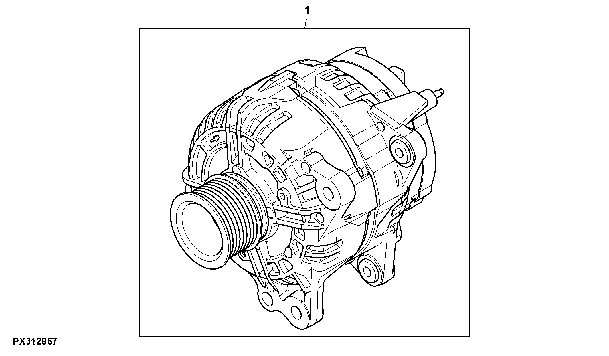 Alternator, 120 A, Attachment