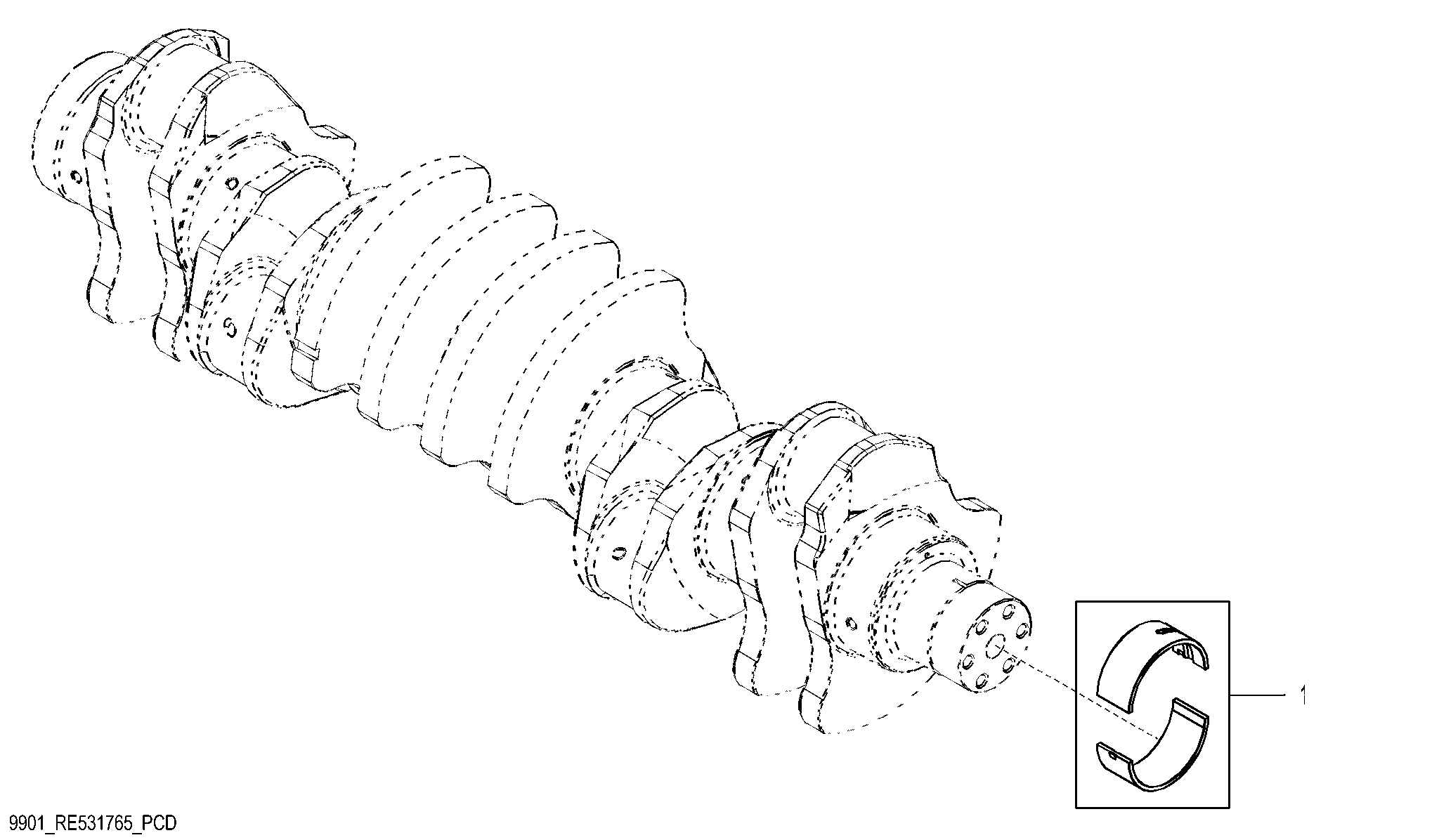 9901 Crankshaft Main Bearing Kit, Undersized