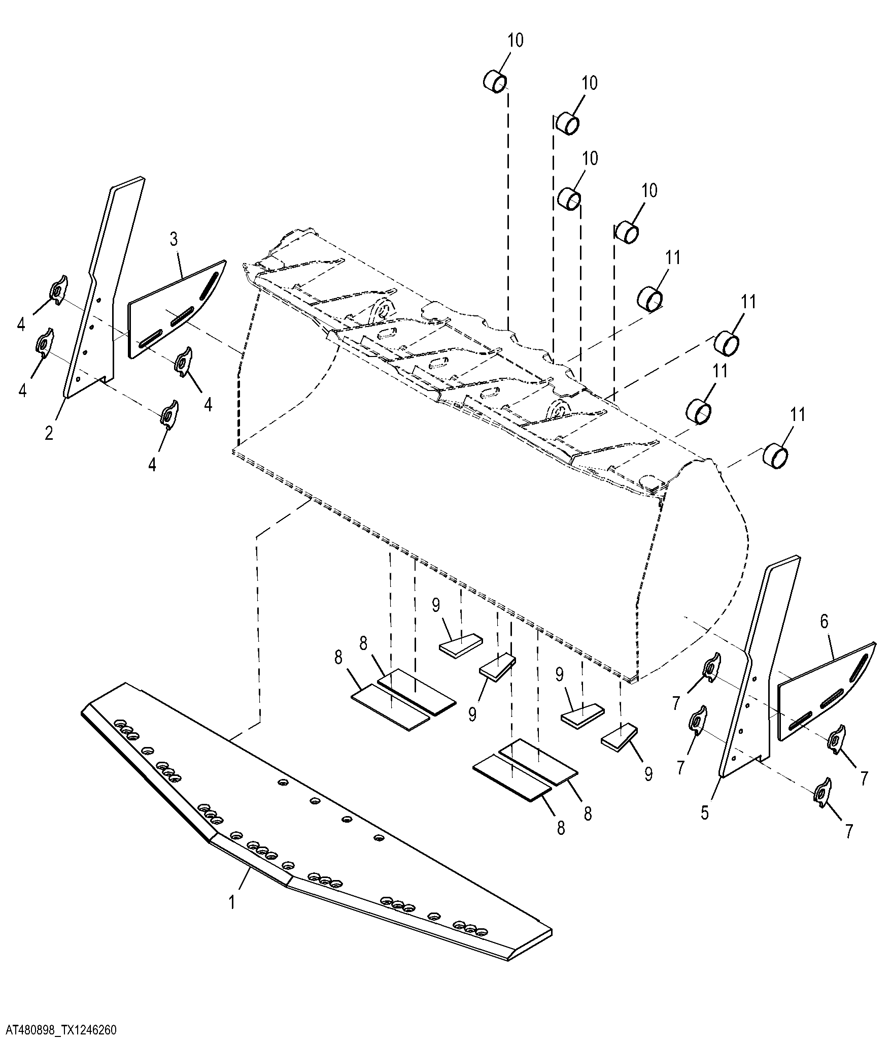 Spade Nose Bucket Without Teeth 7.65 m³ (10 yd³)