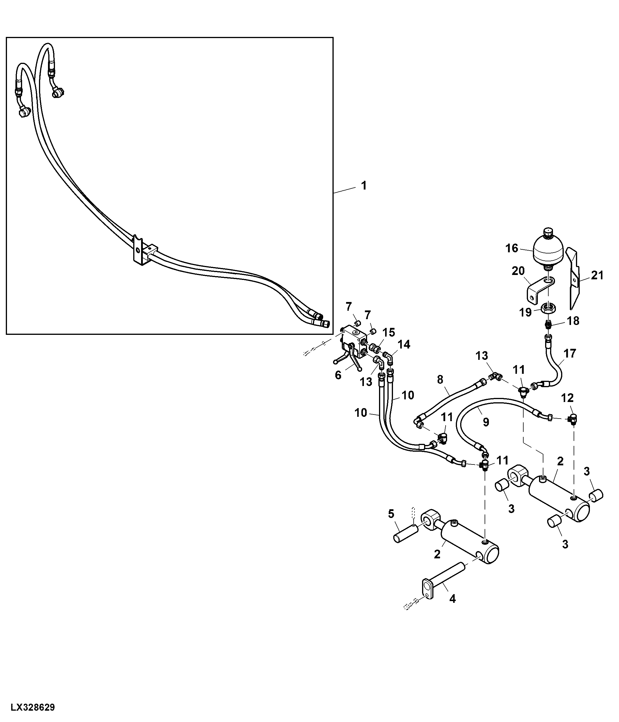 Hydraulic Oil Lines / Hydraulic Cylinders, Front Hitch