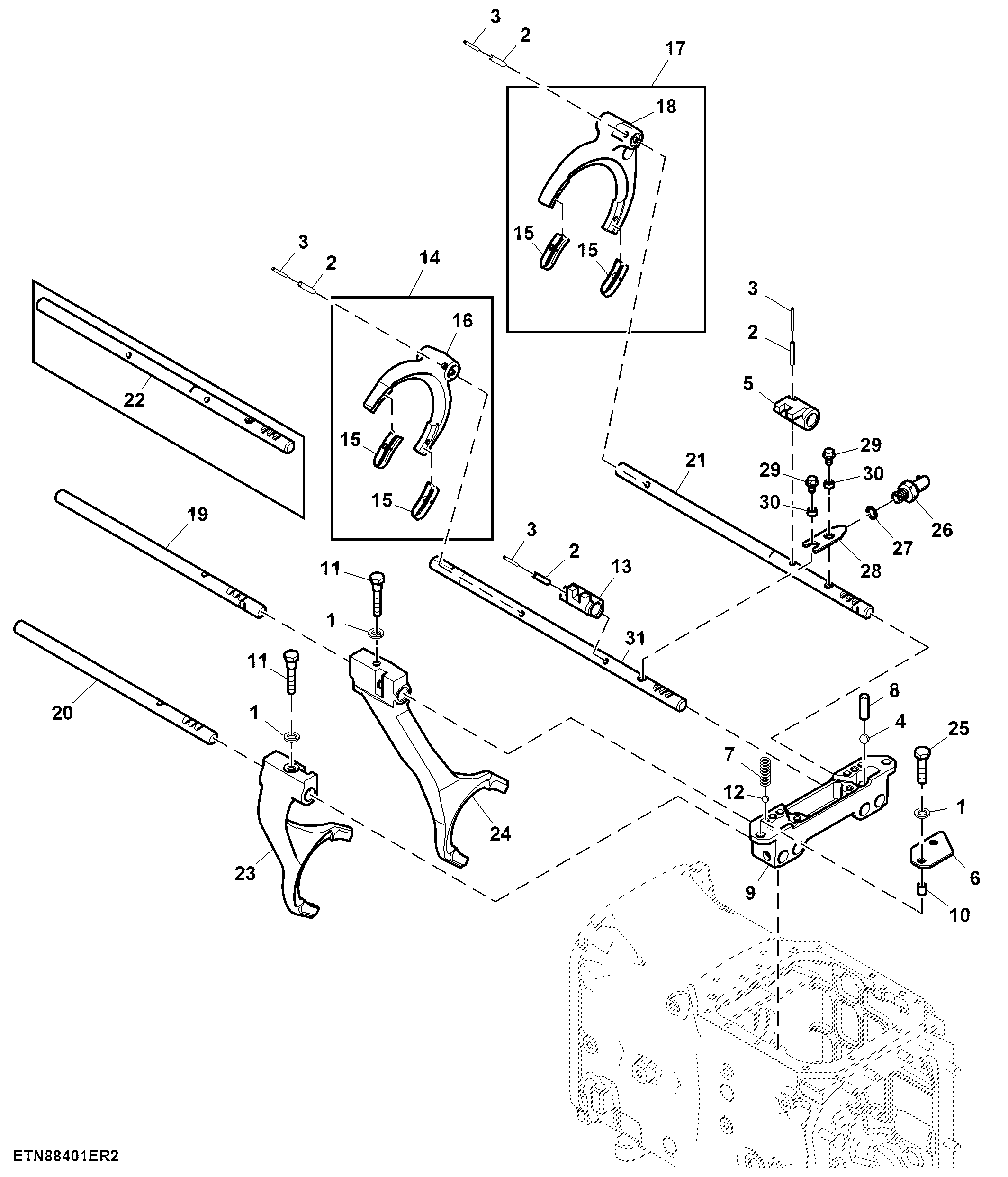 Fork and Shifter Assembly, PowrReverser™, OOS