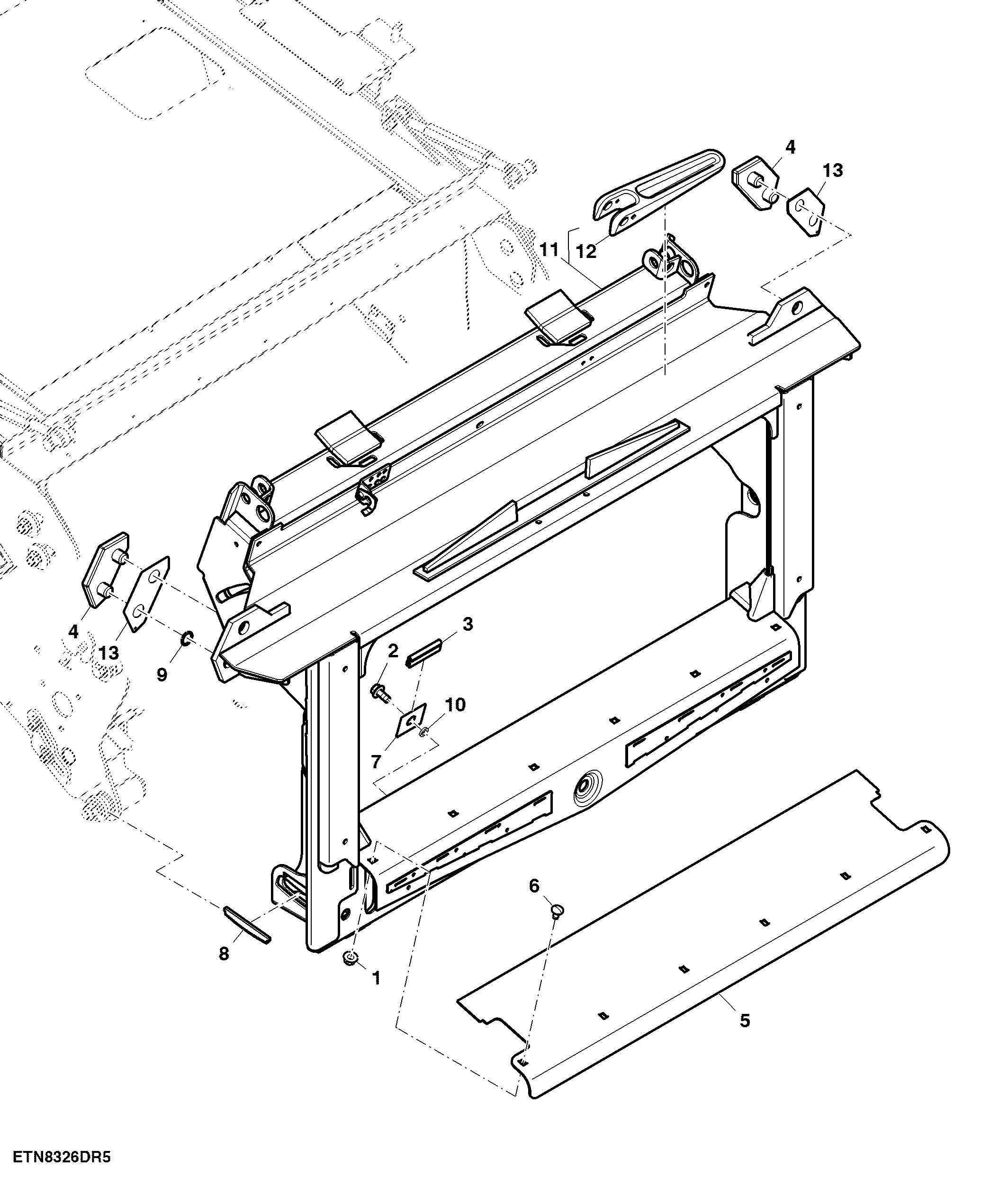 Feeder House Fore / Aft Frame, Lateral Tilt