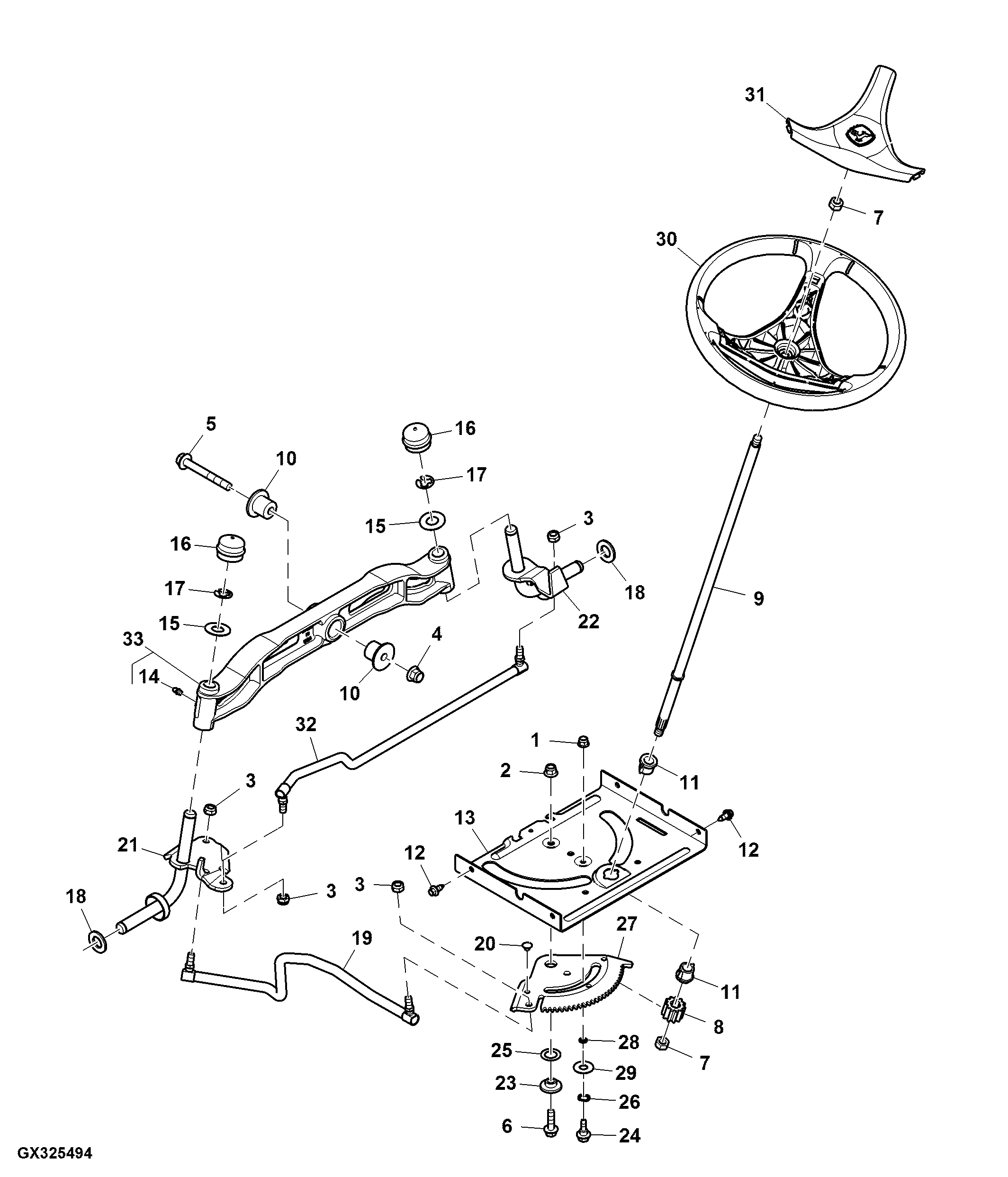 Steering Wheel, Gears, Linkage And Front Axle